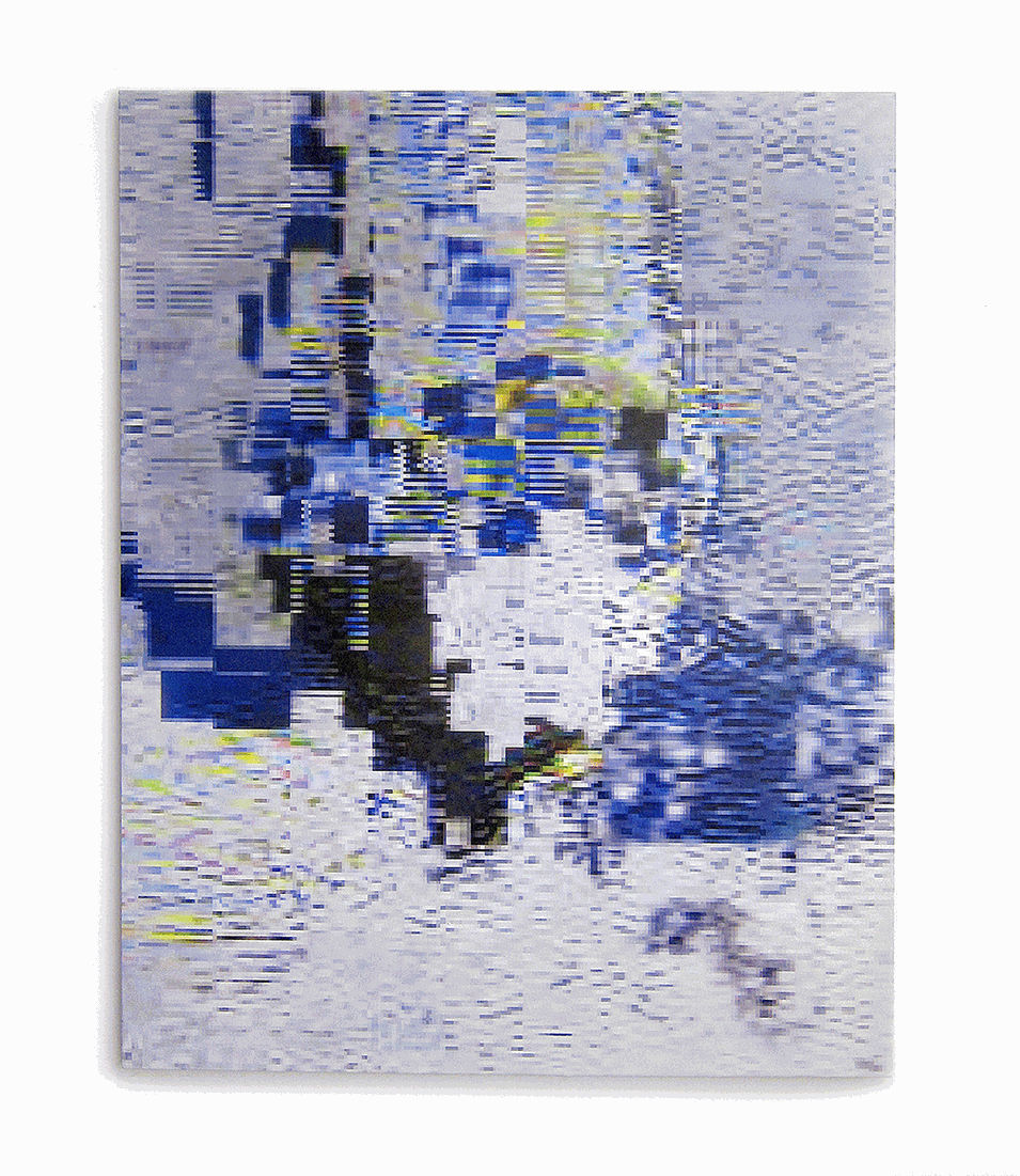 Konrad Wyrebek, Machine on Melting Ice, 2017 Oil and acrylic paint, ink, spray paint on canvas, 200 x 150 cm