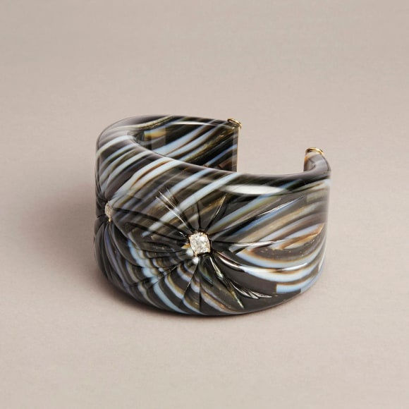 Melanie Georgacopoulos, Diamond Fishbone Bangle, 2023