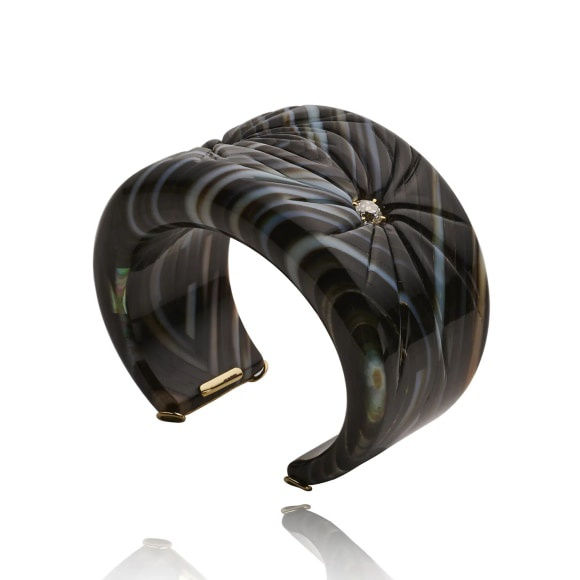 Melanie Georgacopoulos, Diamond Fishbone Bangle, 2023