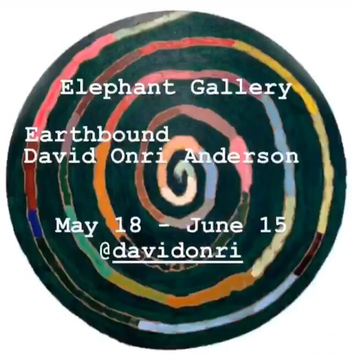 David Onri Anderson "Earthbound" May 18 - June 15, 2018