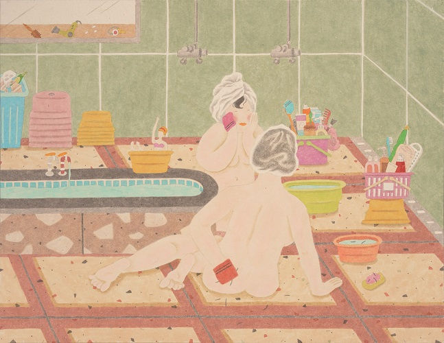 이수영 Suyoung LEE 가려운 사람들 2022 Pigment on Hanji 40.9x53cm