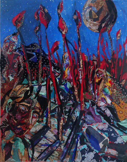 Homayoon Hayati Hamoom lake, 2021 Collage 150 x 120 cm 59 x 47 1/4 in