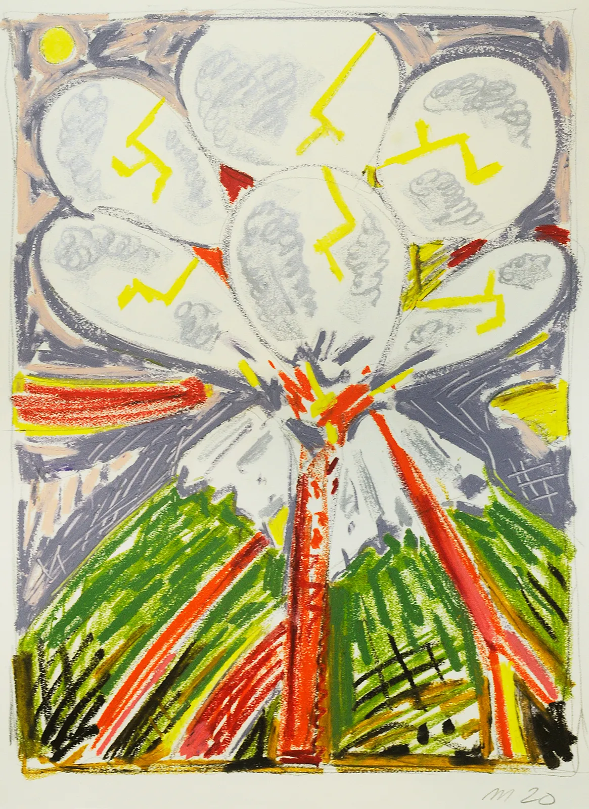 Volcanic Eruption, Pastel on Paper, 24x18", 2020