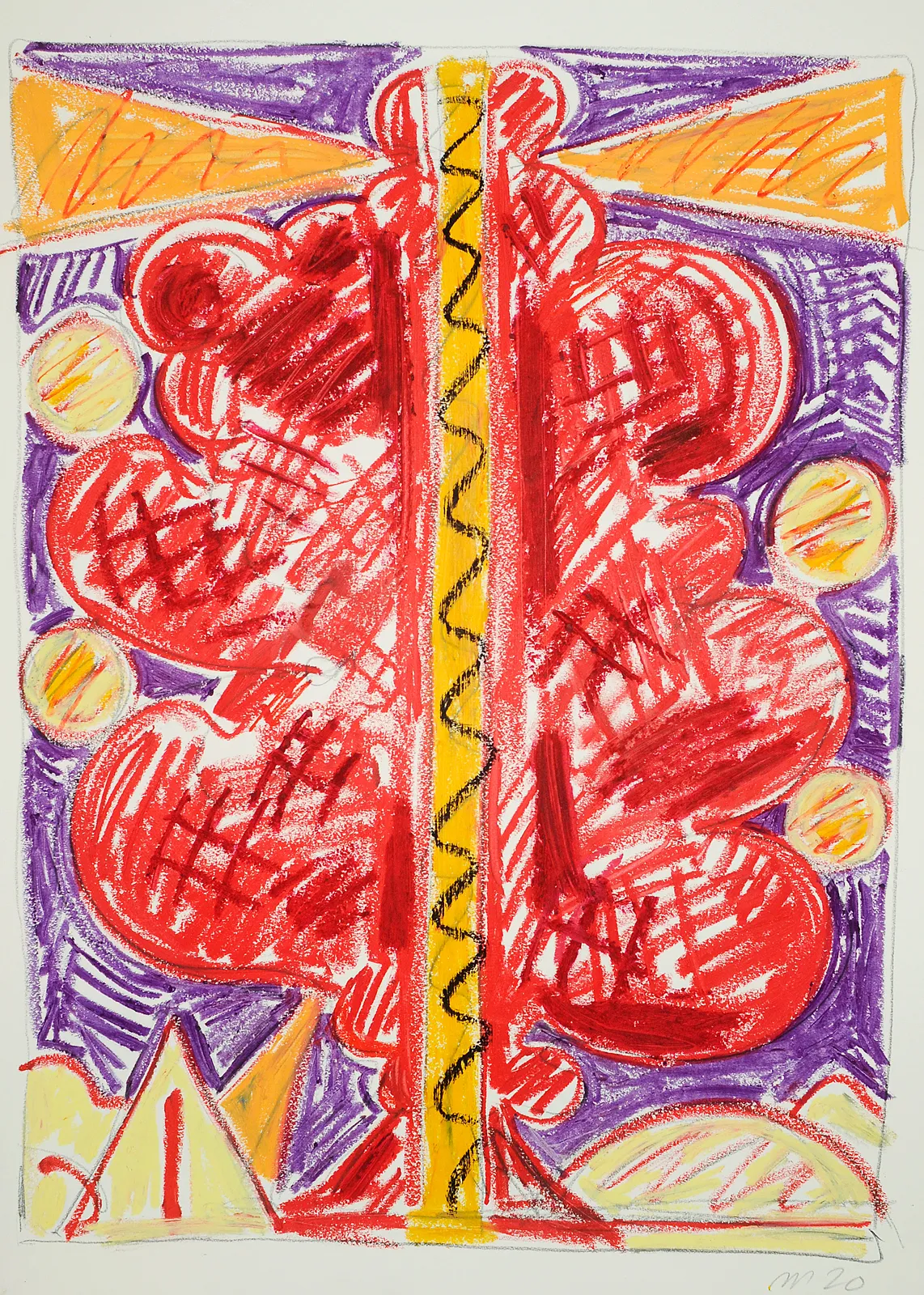 Volcanic Eruption, Pastel on Paper, 24x18", 2020