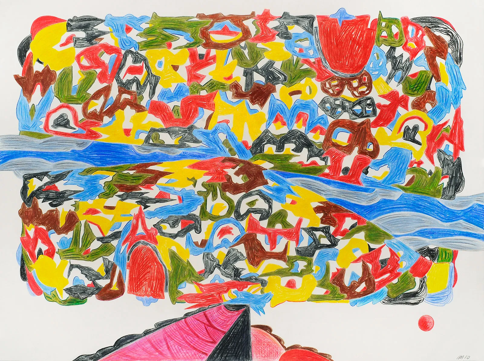 Volcanic Eruption, Colored Pencil on Paper, 22x30", 2010