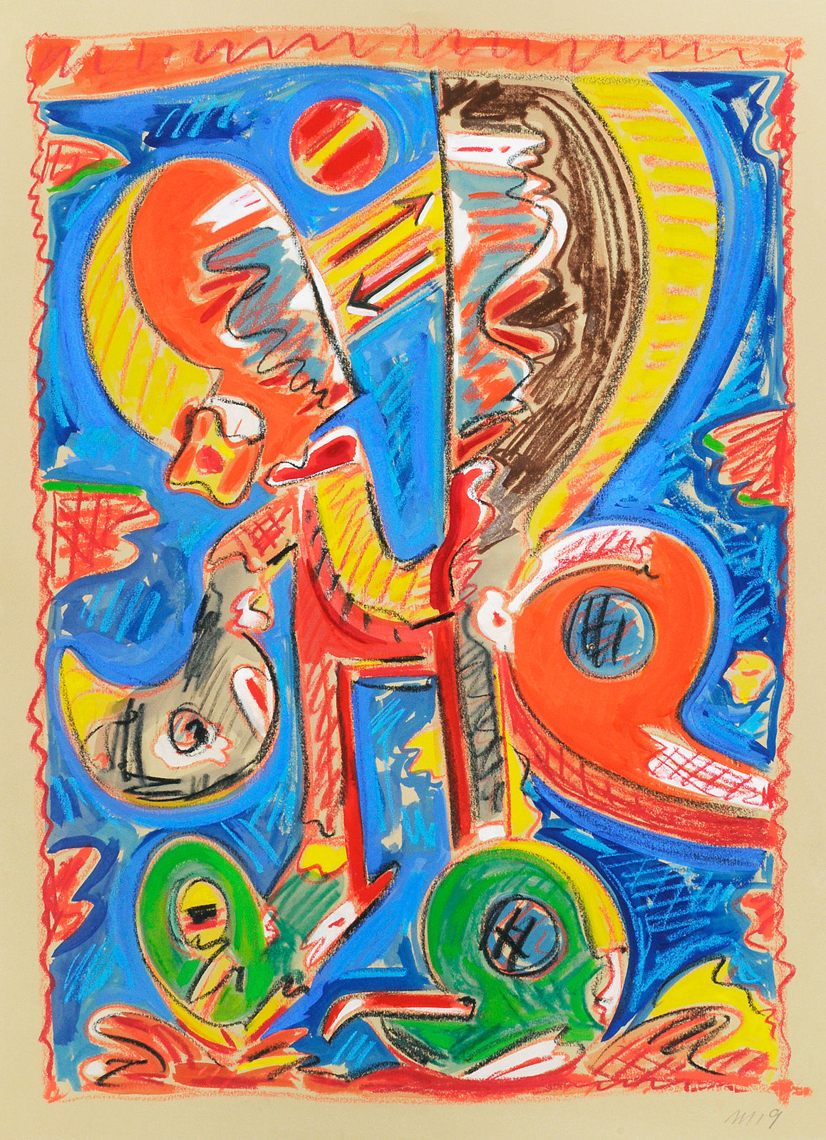 Obake, Mixed Media on Paper, 30x22", 2019