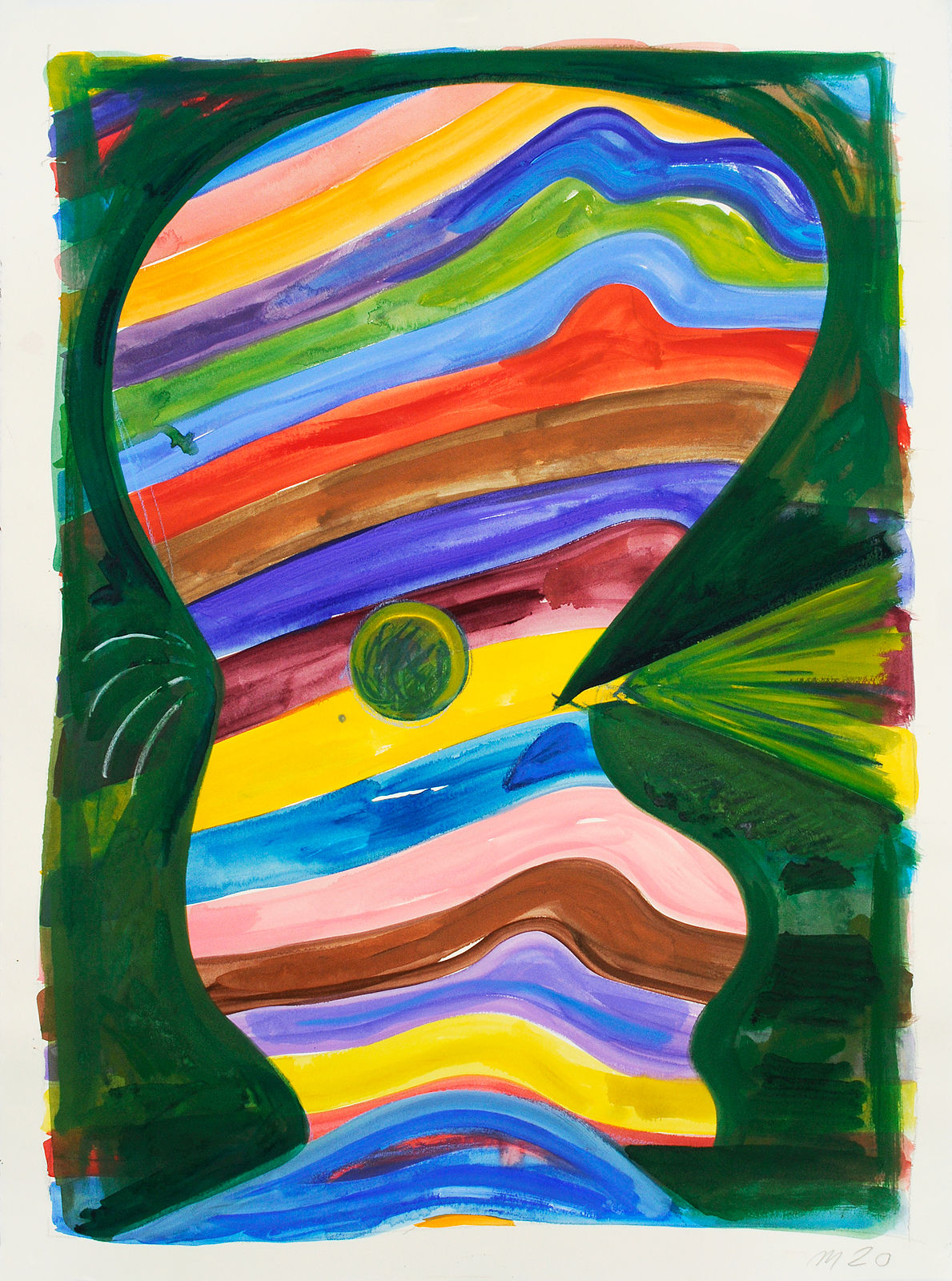 Yōkai, Gouache and Crayon on Paper, 30x22", 2020