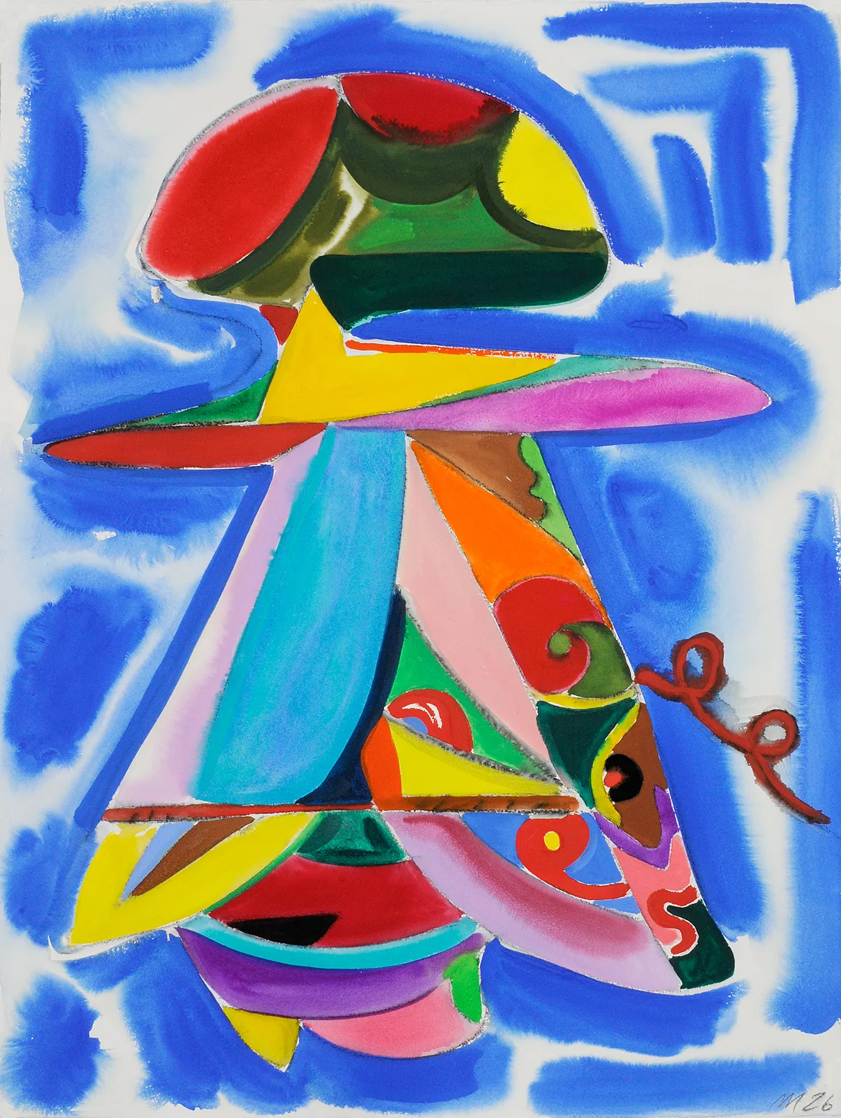 Untitled Design for a Kite, Gouache and Pencil on Paper, 30x22", 2026