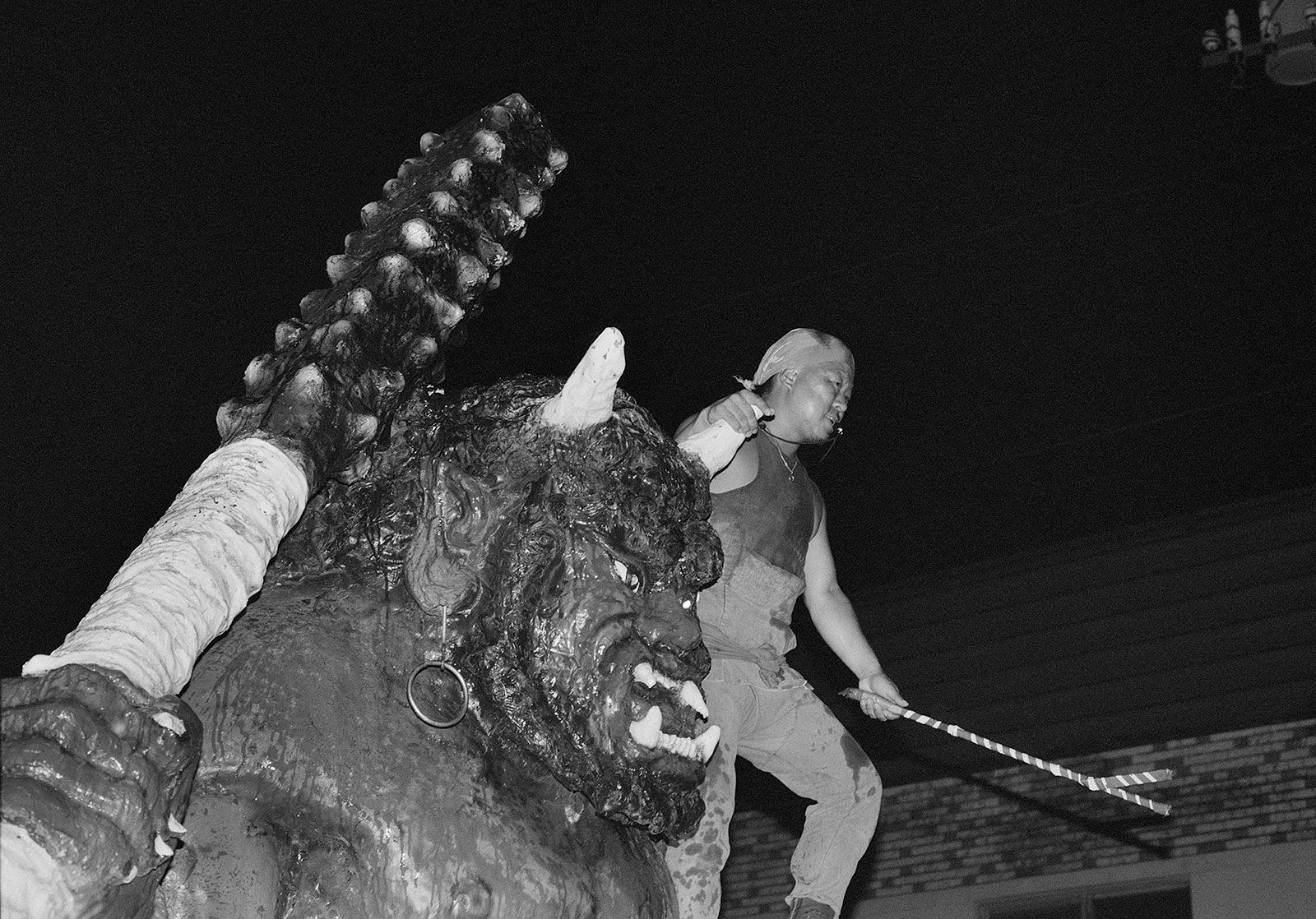 Noboribetsu Jigoku Matsuri Festival, Noboribetsu, Hokkaido, Japan, 2023 Selenium Toned Silver Gelatin Print, 16x20" Edition of Three