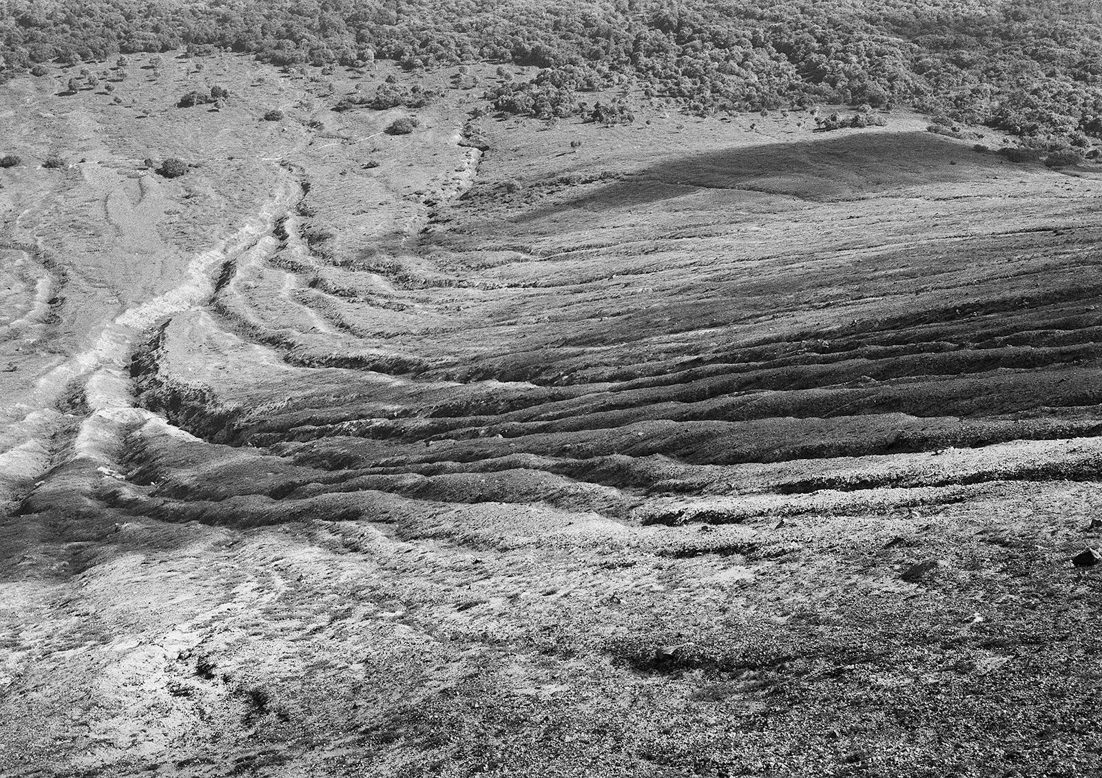 View from Crater Rim, Mt. Tarumae, Hokkaido, Japan, 2023 Selenium Toned Silver Gelatin Print, 16x20" Edition of Three