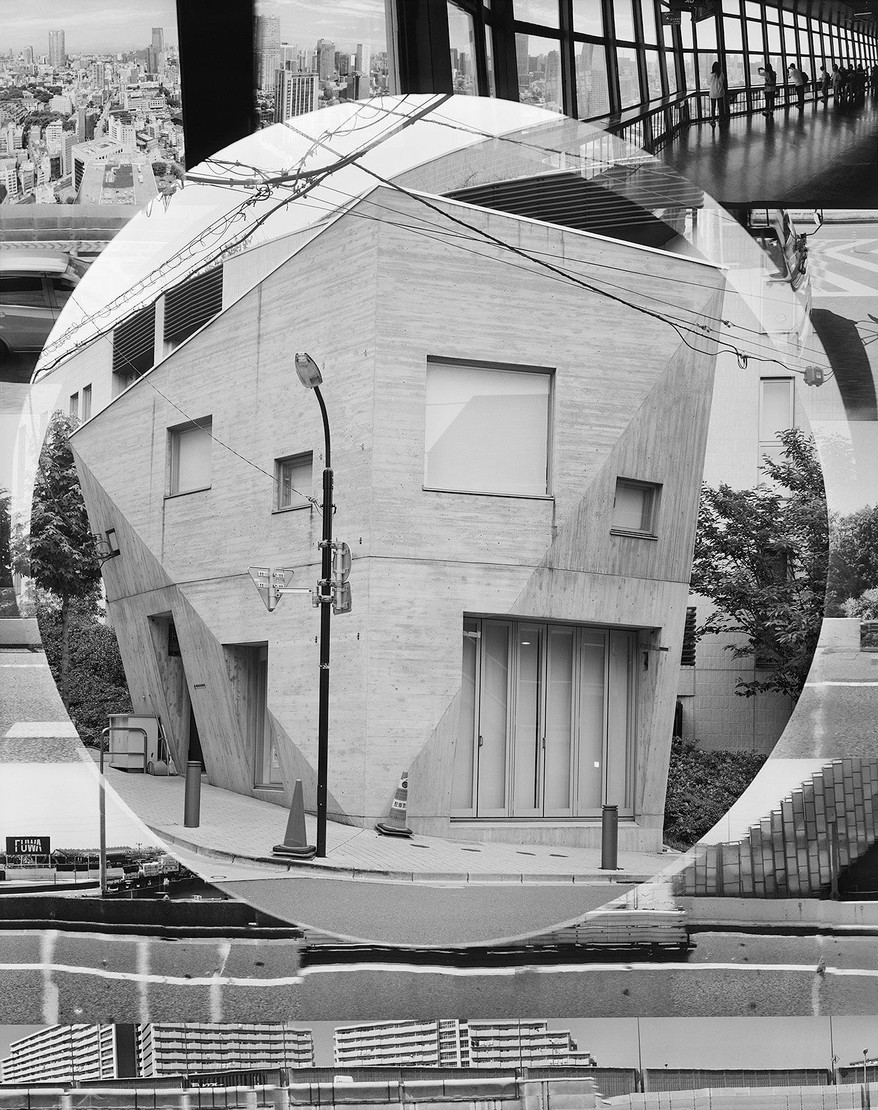 Minamiazabu Fujimicho Community Office + Collage, Azabu-Juban, Tokyo, Japan, 2016 Selenium Toned Silver Gelatin Print, 20x16" + 24x20" Edition of Three