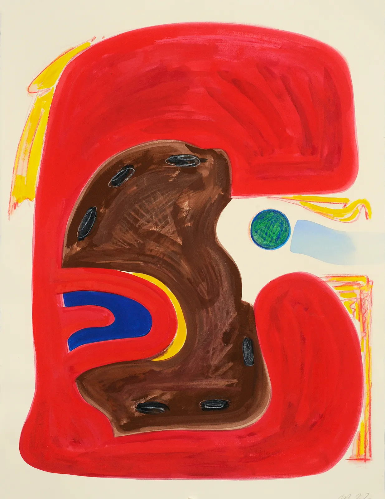 Pea Eater, Mixed Media on Paper, 30x22", 2022