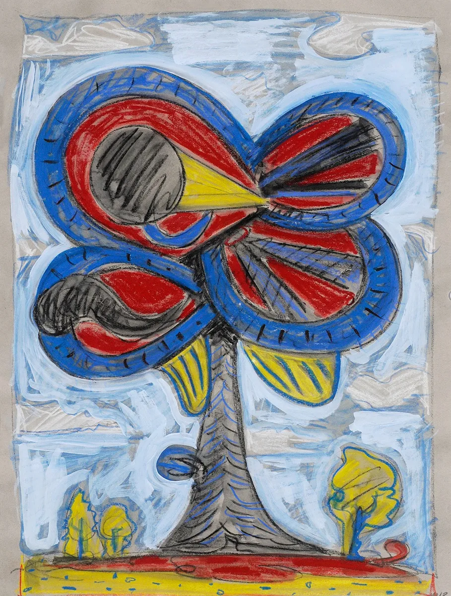 Untitled, Gouache and Oil Pastel on Paper, 24x18", 2013