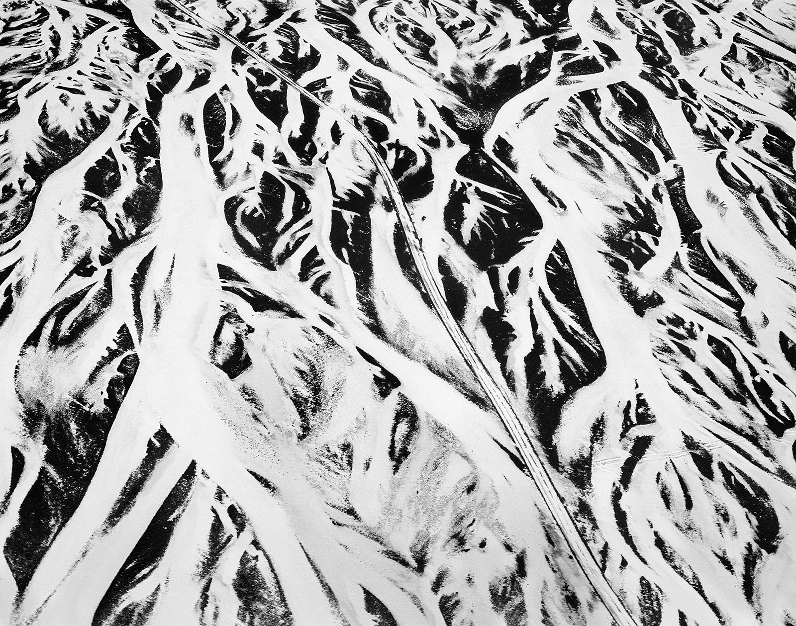 Aerial View Above Drainage Zone for Eyjafjallajökull Volcano, Iceland, 2014 Selenium Toned Silver Gelatin Print, 16x20" Edition of Three