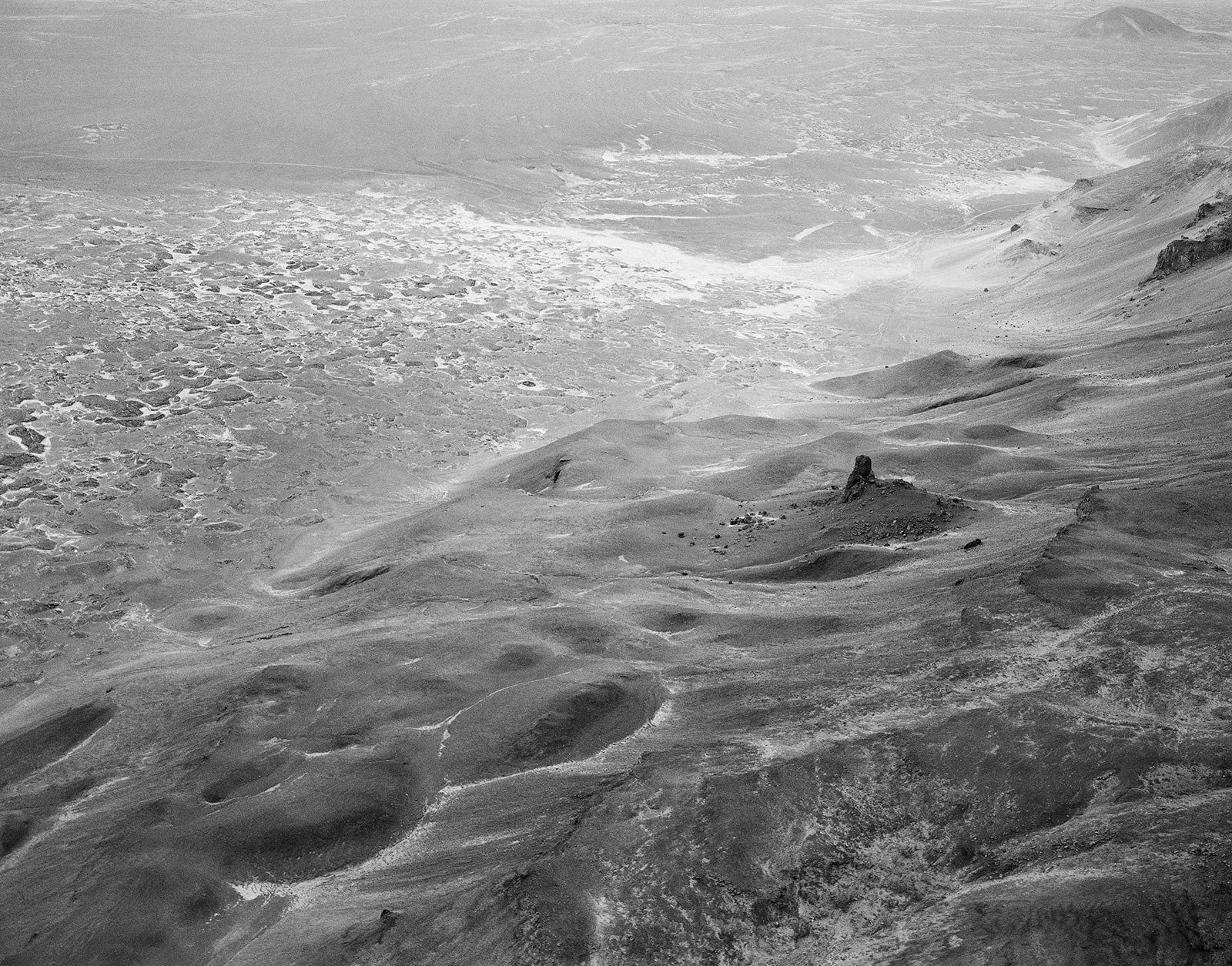 Aerial View of Herðubreiðartögl, Central Highlands, Iceland, 2019 Selenium Toned Silver Gelatin Print, 16x20" Edition of Three