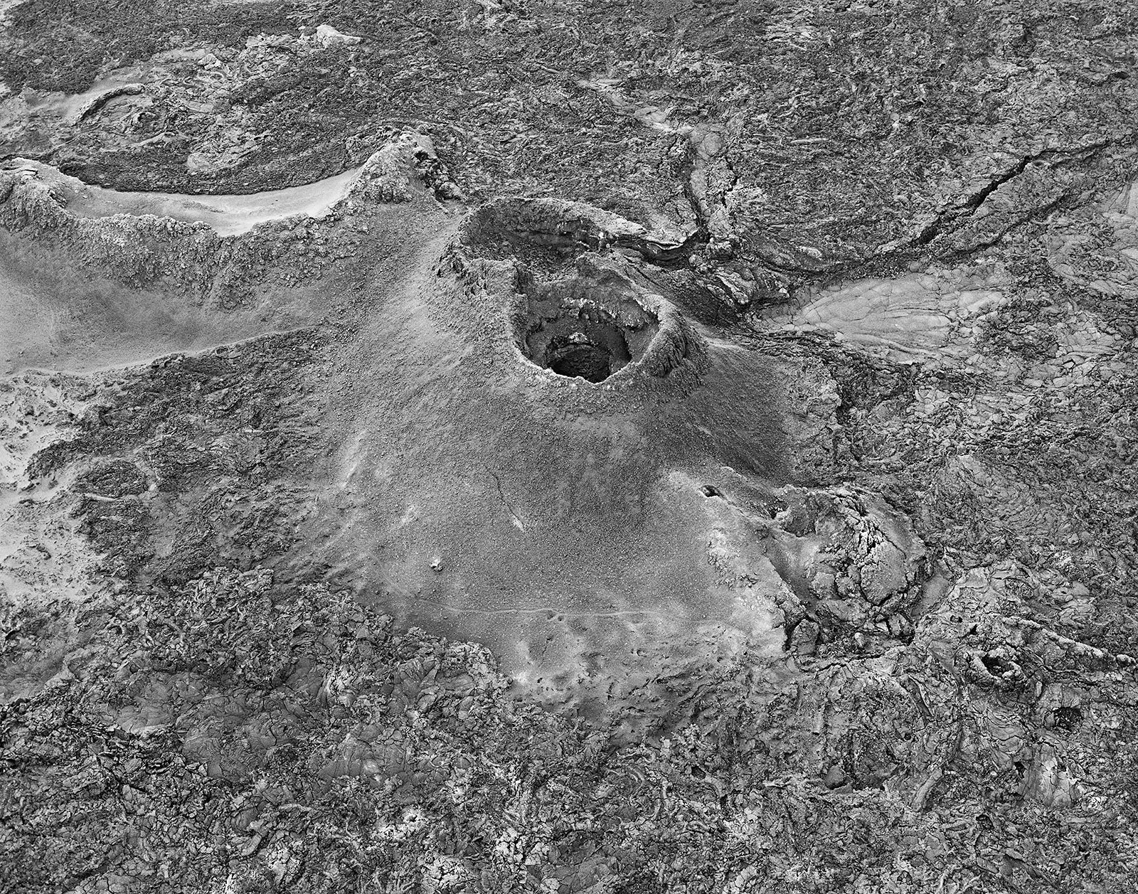 Aerial View of Holuhraun Lava Field, Iceland, 2019 Selenium Toned Silver Gelatin Print, 16x20" Edition of Three