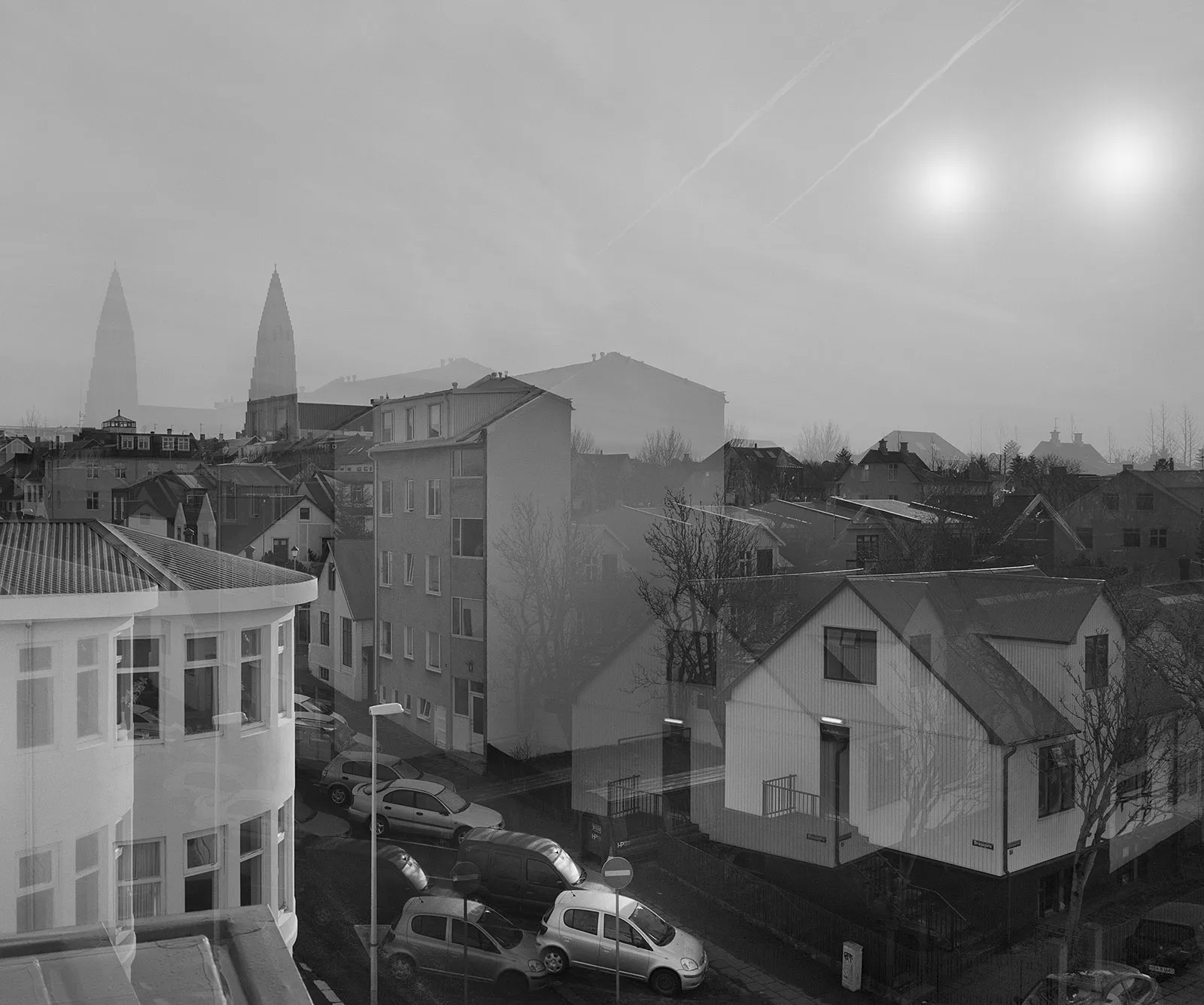 Double Solar Eclipse, Reykjavik, Iceland, 2015 Selenium Toned Silver Gelatin Print, 16x20" Edition of Three