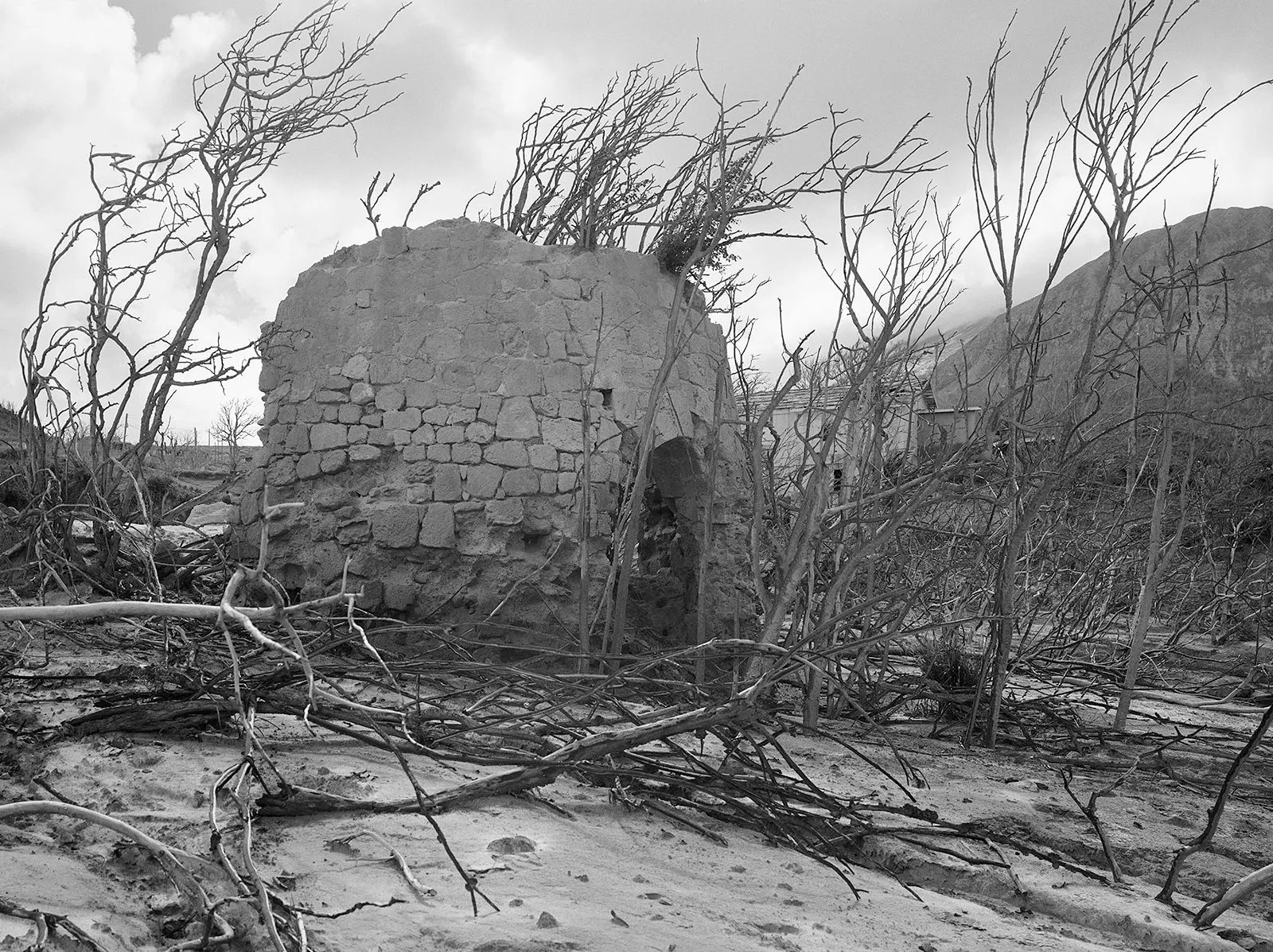 Dyers Township after Pyroclastic Flow, Exclusion Zone, Montserrat, 2008 Selenium Toned Silver Gelatin Print, 16x20" Edition of Three