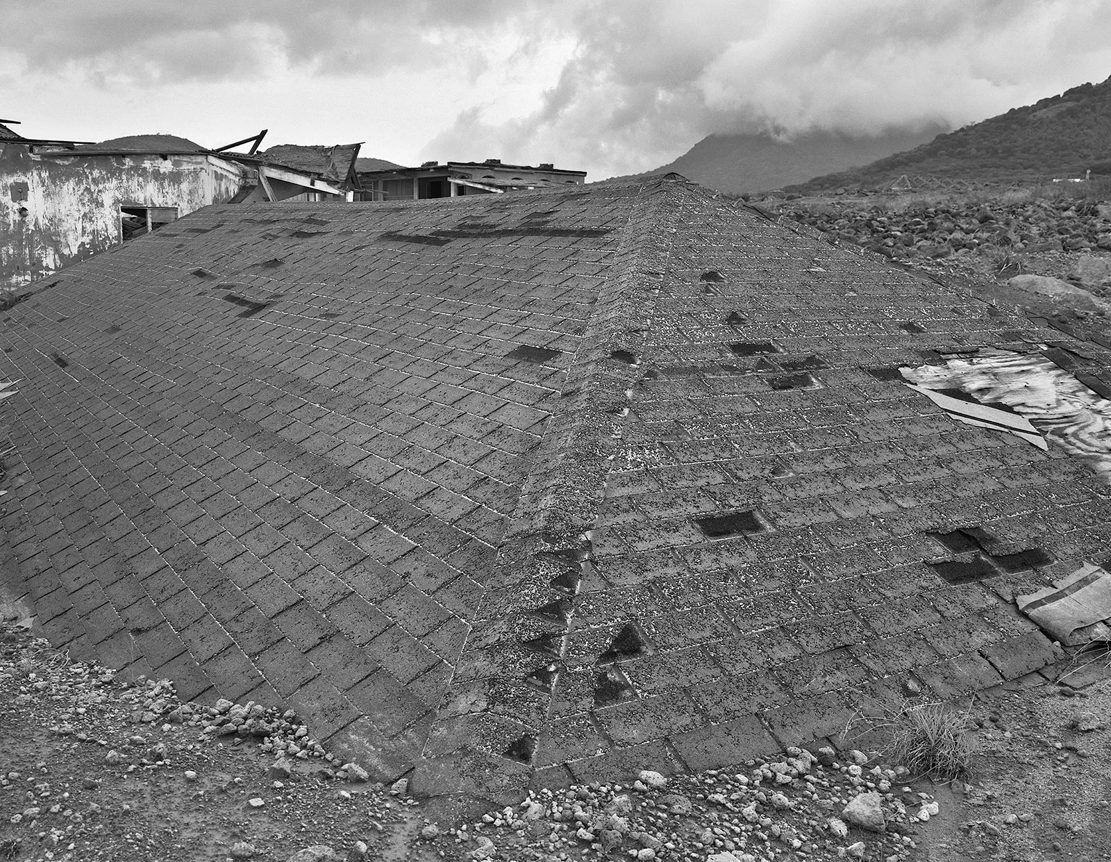Buried House, Plymouth, Exclusion Zone, Montserrat 2016 Selenium Toned Silver Gelatin Print, 16x20" Edition of Three