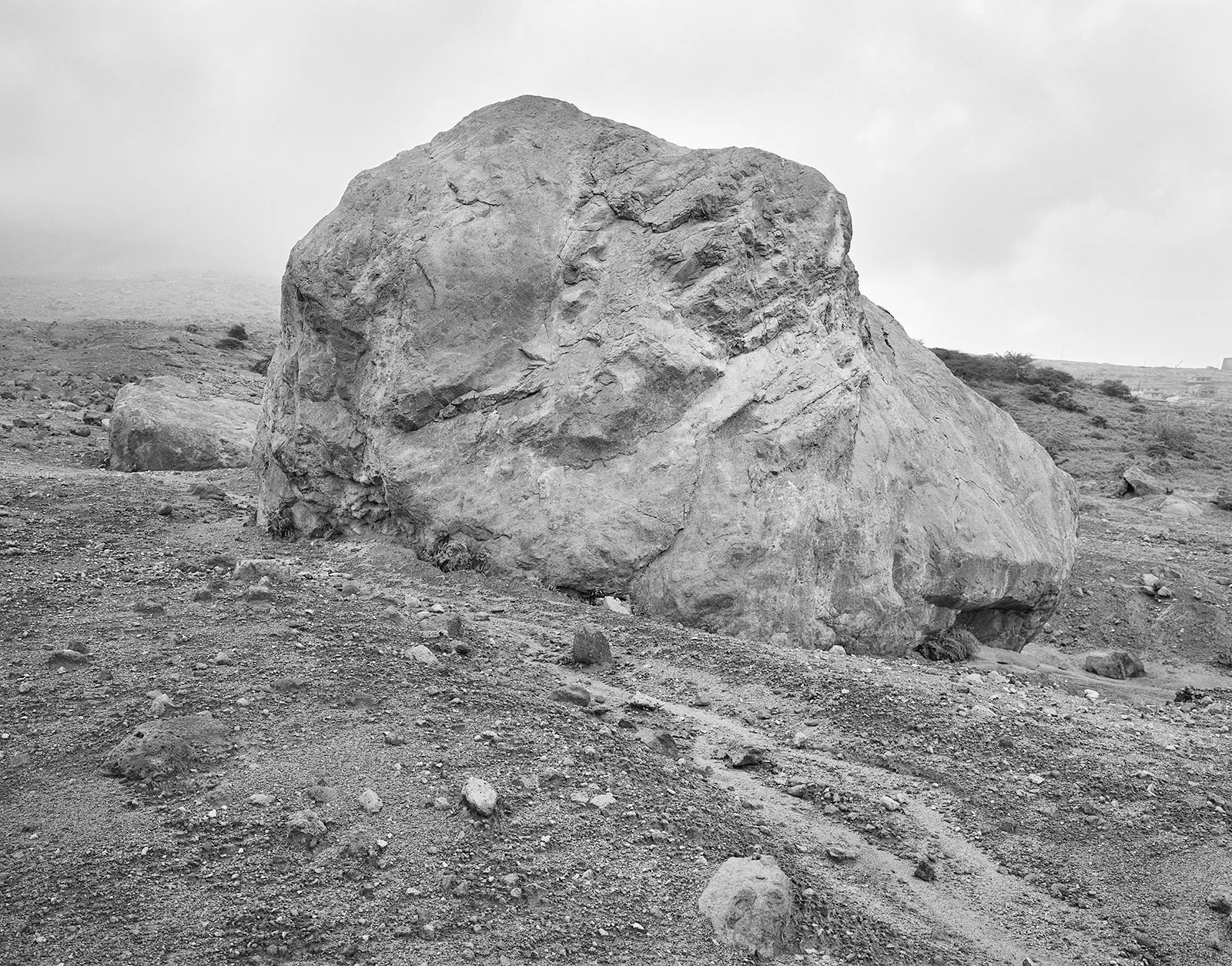 Large Lava Block, Soufriere Hills Volcano, Exclusion Zone, Montserrat, 2016 Selenium Toned Silver Gelatin Print, 16x20" Edition of Three