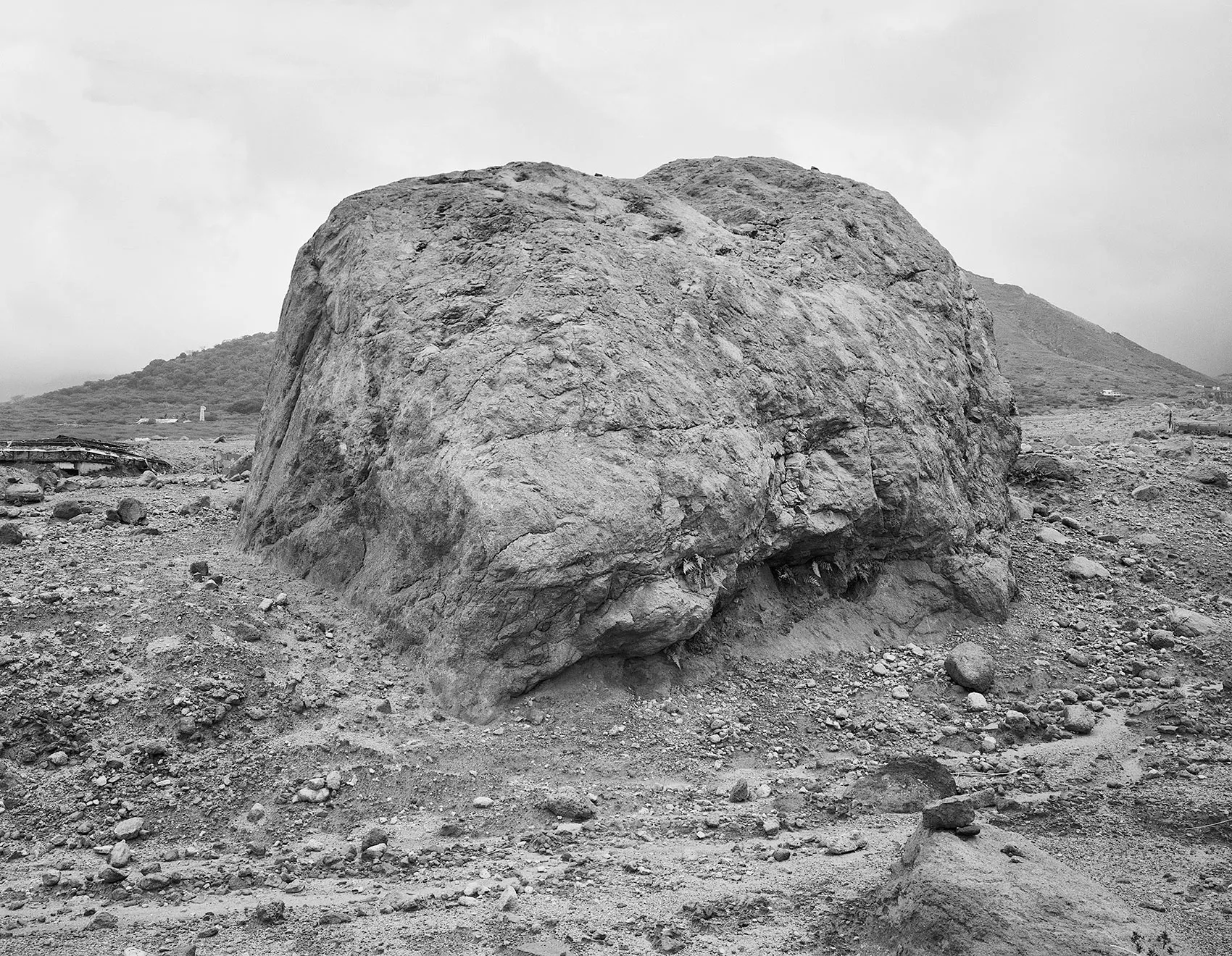 Large Lava Block, Soufriere Hills Volcano, Exclusion Zone, Montserrat, 2016 Selenium Toned Silver Gelatin Print, 16x20" Edition of Three