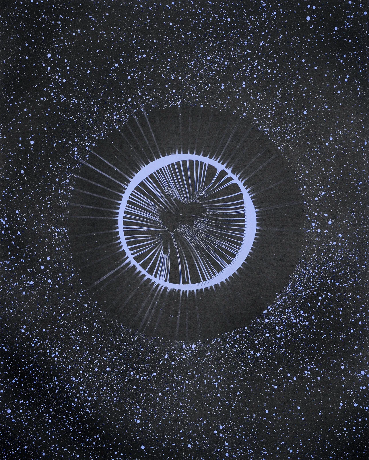 Taiyō, Ferrofluid Photogram on 8x10" Sheet of Film, 2013 Photogravure on Hahnem&uuml;hle Copperplate Paper Size 30.5x25", Plate Size 23.5x19" Edition of 10 Printed by Lothar Osterburg in 2026