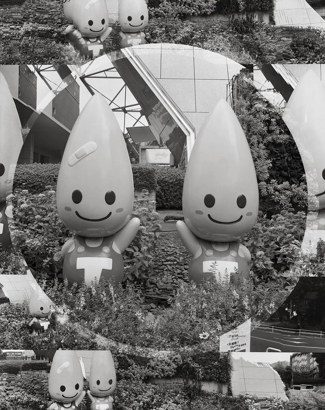 Tokyo Tower + Collage, Shiba-koen, Tokyo, Japan, 2016 Selenium Toned Silver Gelatin Print, 20x16" + 24x20" Edition of Three