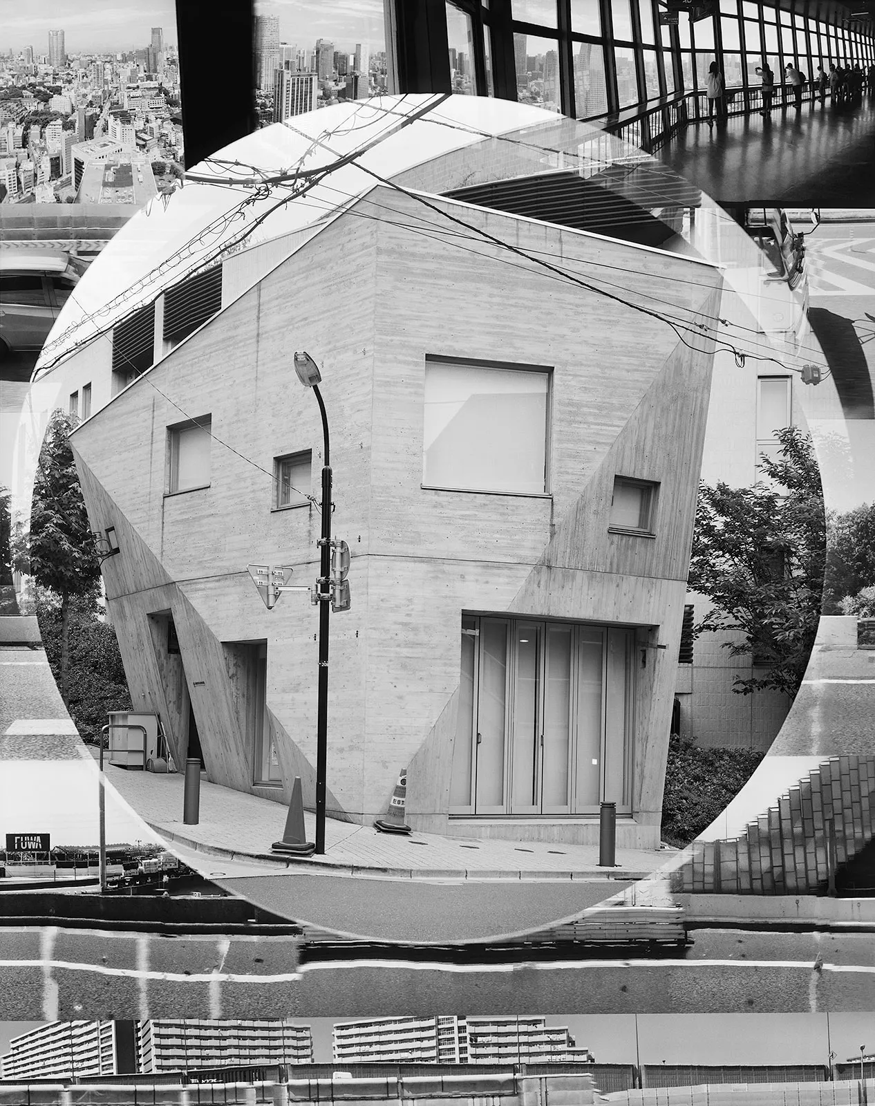Minamiazabu Fujimicho Community Office + Collage, Azabu-Juban, Tokyo, Japan, 2016 Selenium Toned Silver Gelatin Print, 20x16" + 24x20" Edition of Three
