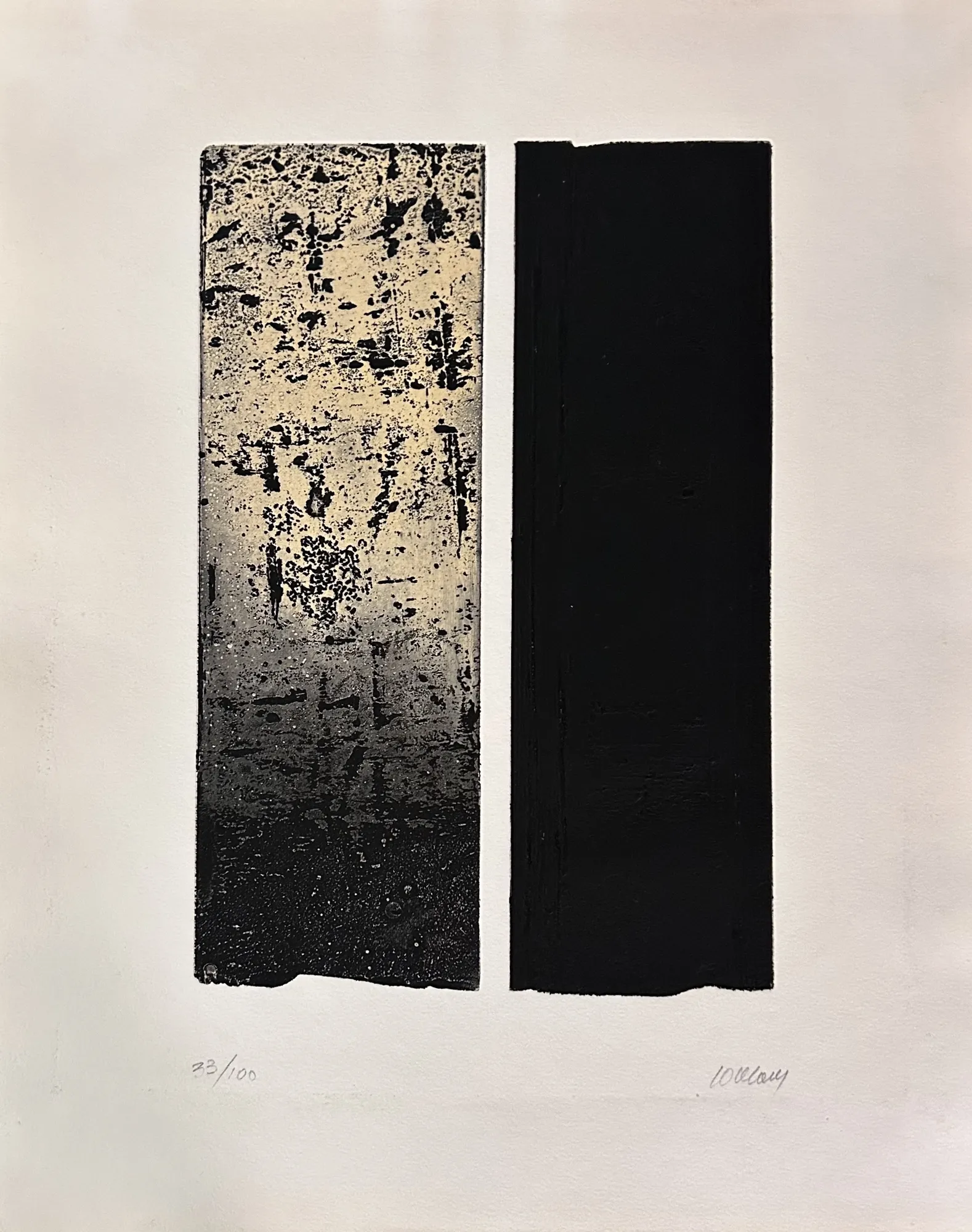 Eau-forte XL (Etching XL) by the French artist Pierre Soulages. Hand-signed and numbered.