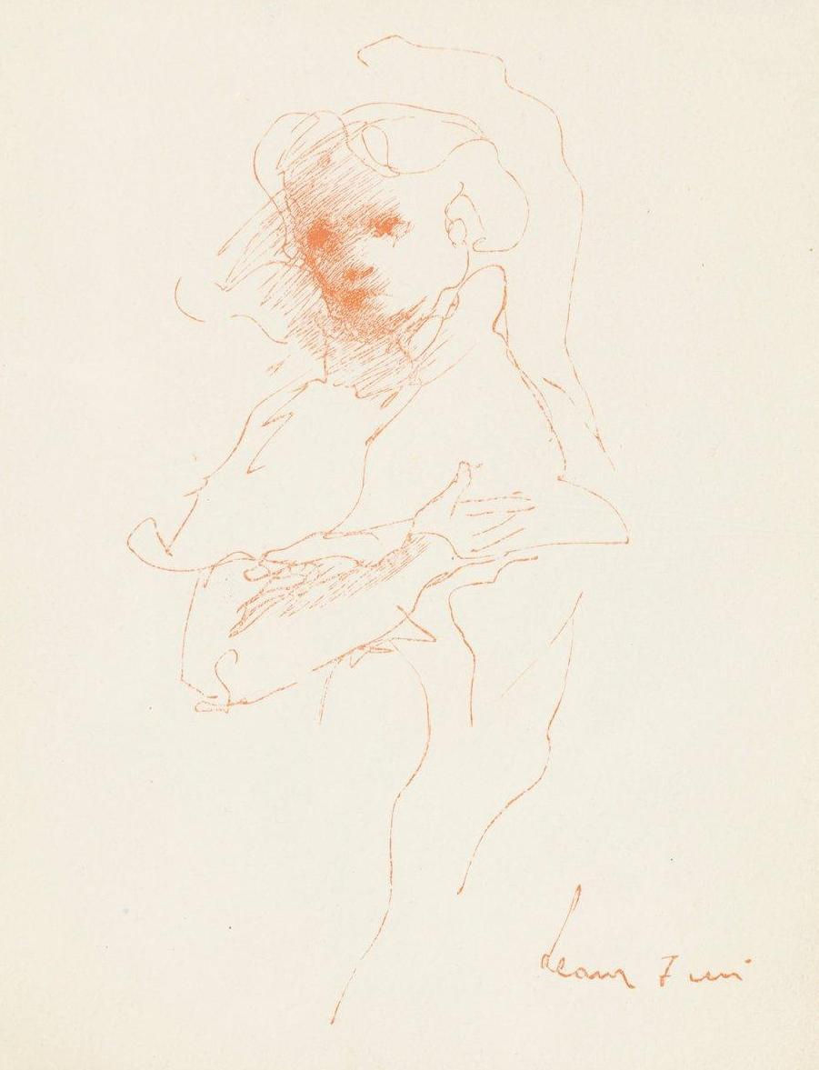 Leonor Fini, Character, Ink on paper, 14 x 11 cm, available for sale, on view at Nagas in New York