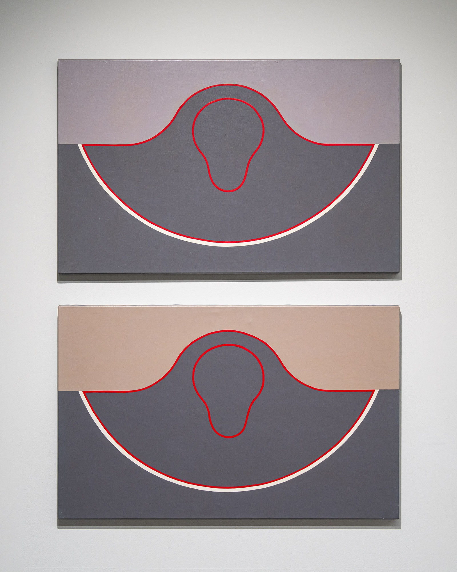 Gili Mocanu, Hill with Skull (1,2), 2007. Acrylic on canvas, 50 x 80 cm.