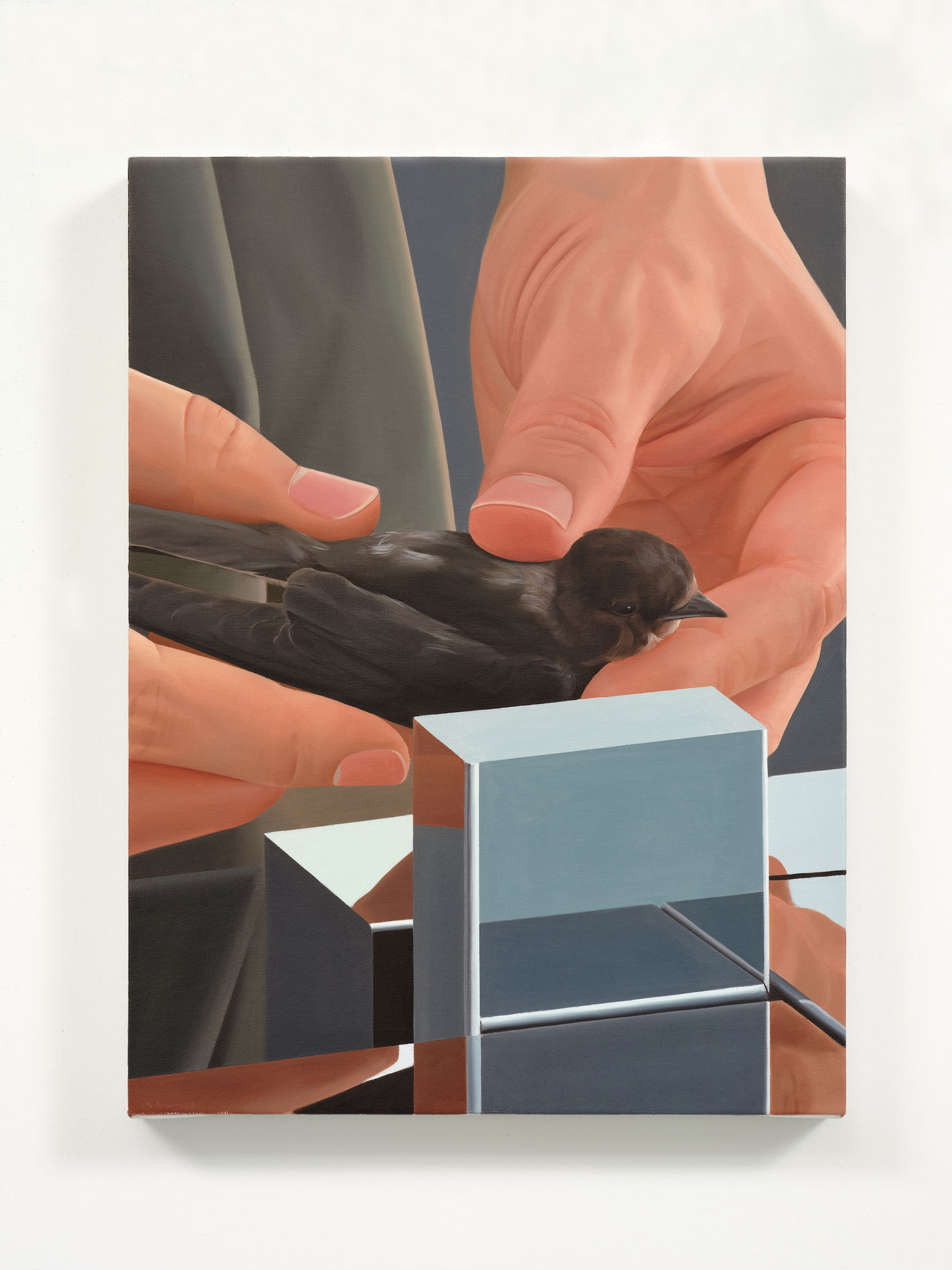 Liang Hao, Ornithologist, 2024, oil on canvas, 40 × 30 cm. Courtesy of BANK and the artist