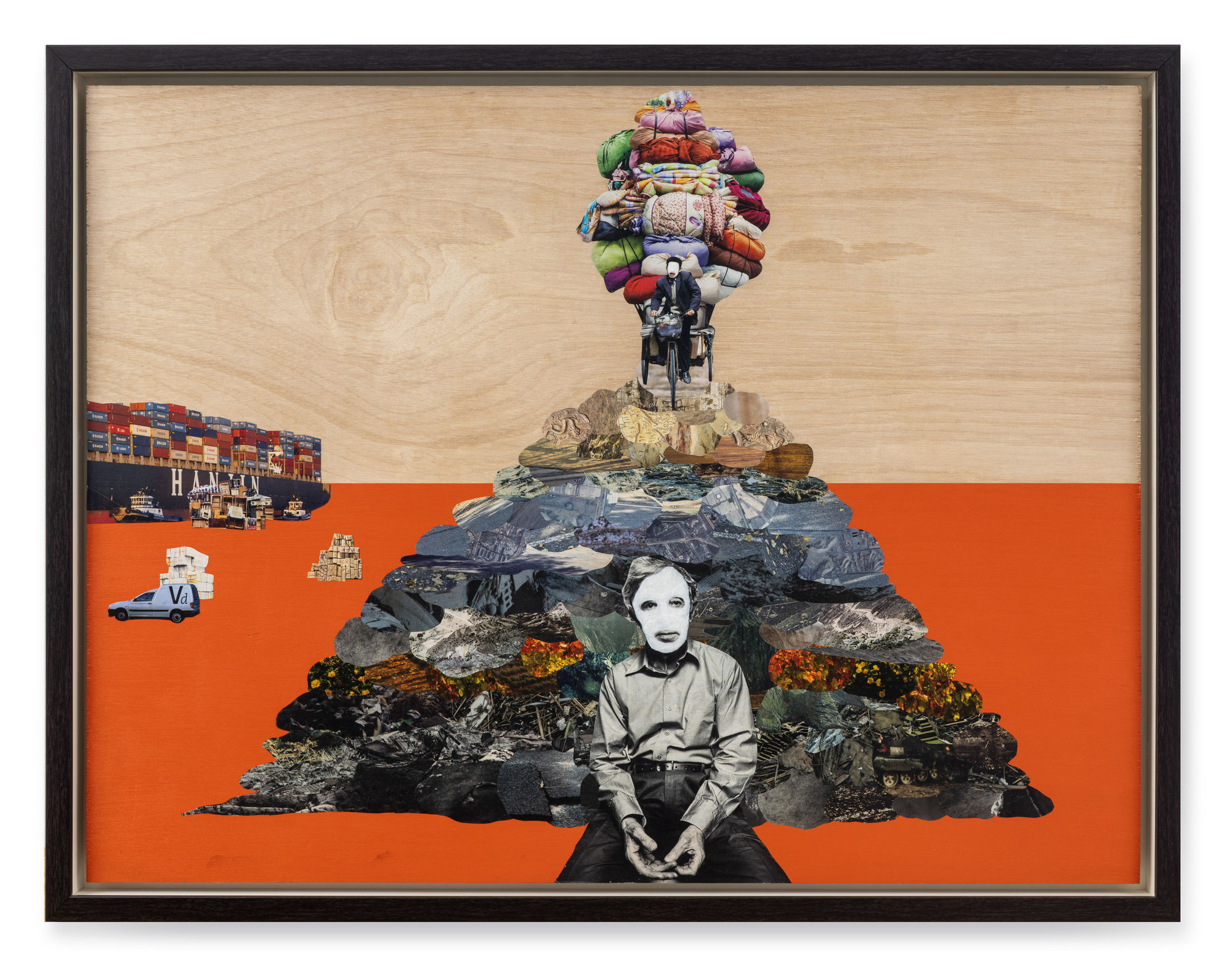 Zulkefli Jais Our Landscape Simulator, 2025 Collage and acrylic on plywood 66 x 87 cm