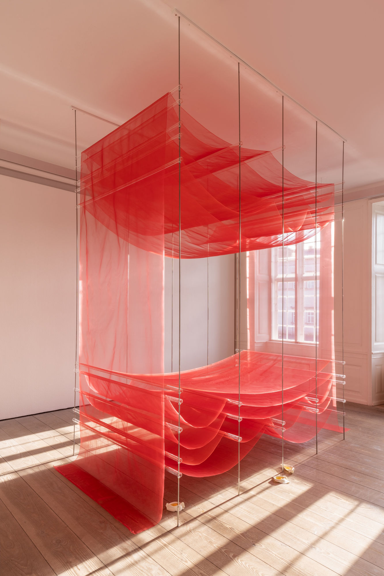 Installation view, Tove Storch, Slumping, 2024. Gammel Strand. Photo: David Stjernholm