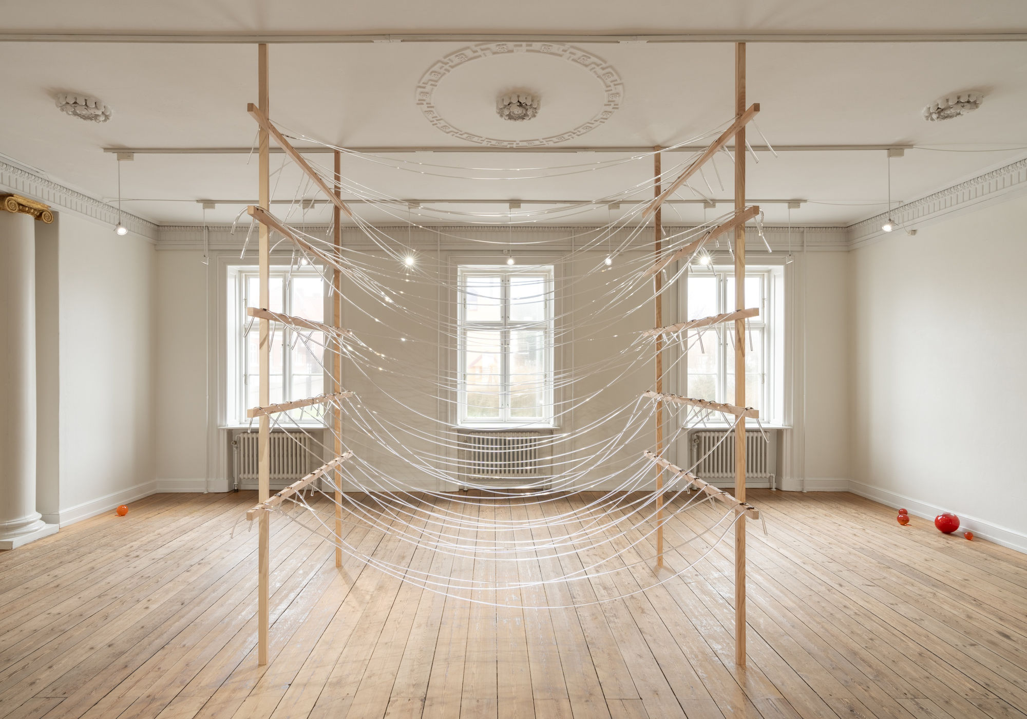 Installation view, Tove Storch, Glassy Eyes, 2024-25. Glass &ndash; Museum of Glass Art. Photo: David Stjernholm