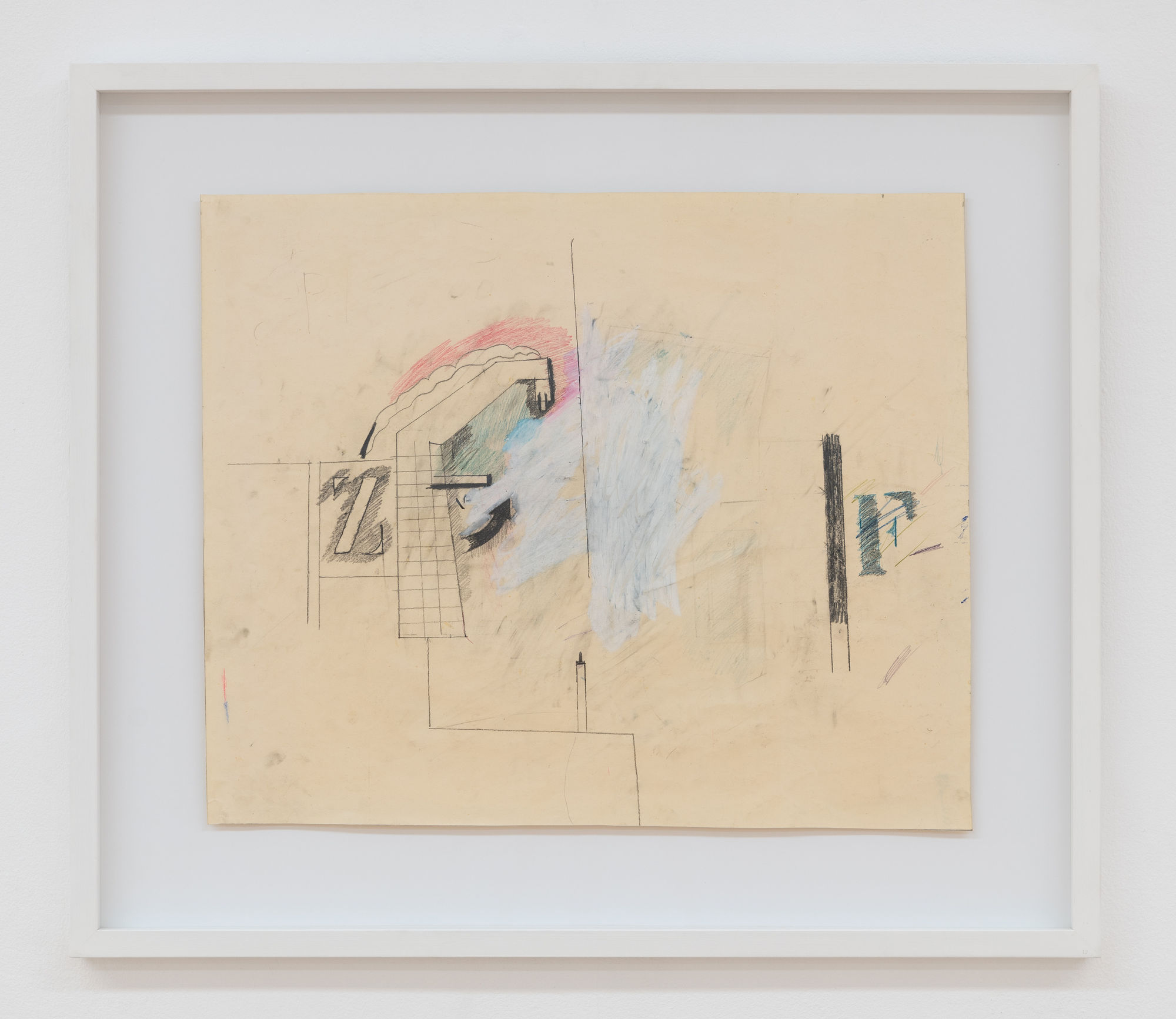Jannis Kounellis Untitled, 1959 oil, pen, pastel, black and coloured pencil on paper 46 x 56 cm with frame 65 x 75 x 3,5 cm