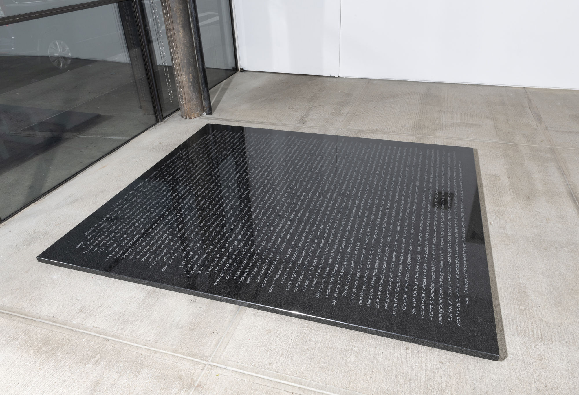 Thanksgiving Day, 2008 Engraved granite 78 x 62 x 1 1/4 inches