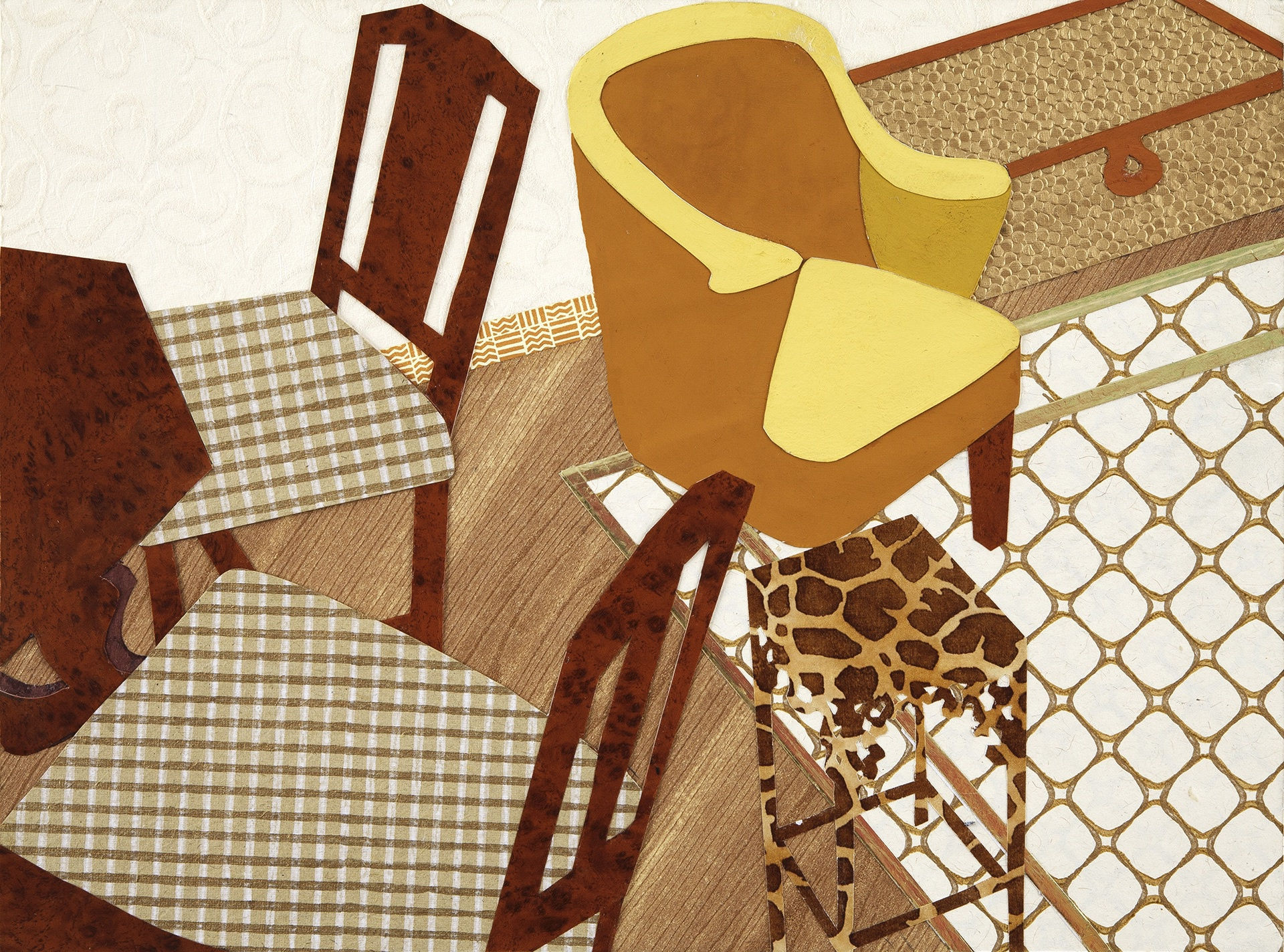 Paper collage on board