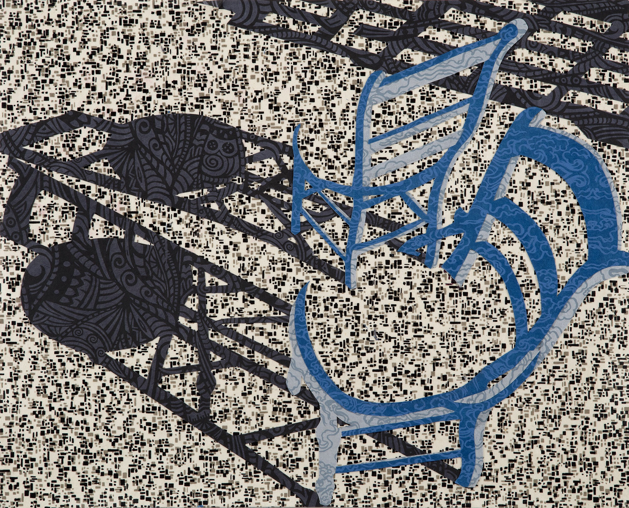 Paper collage on board