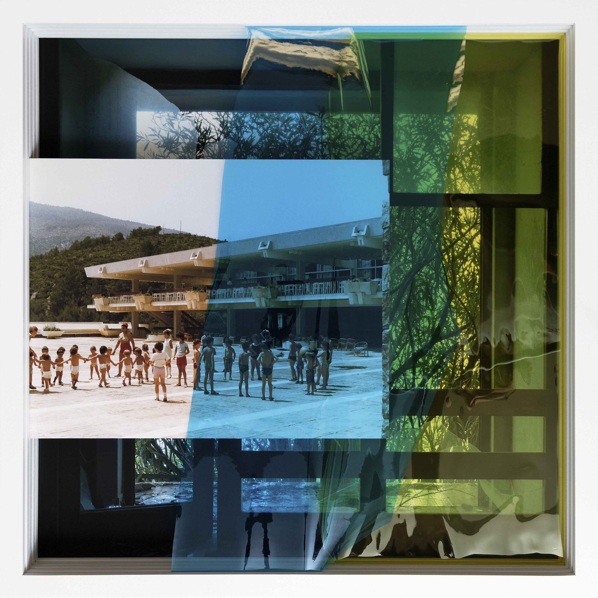 Inkjet prints on archival paper mounted on aluminum composite panels, colour correction filters