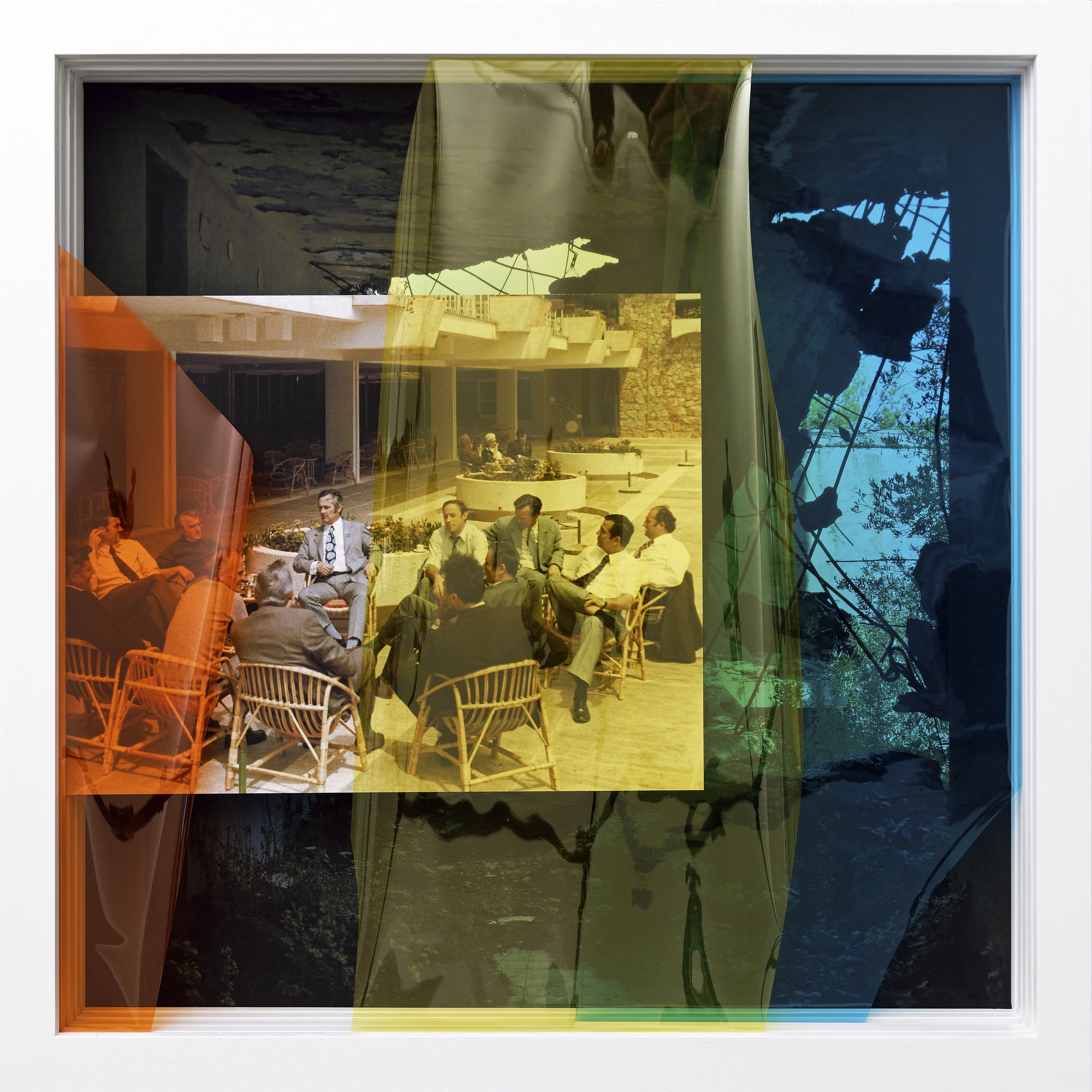 Inkjet prints on archival paper mounted on aluminum composite panels, colour correction filters