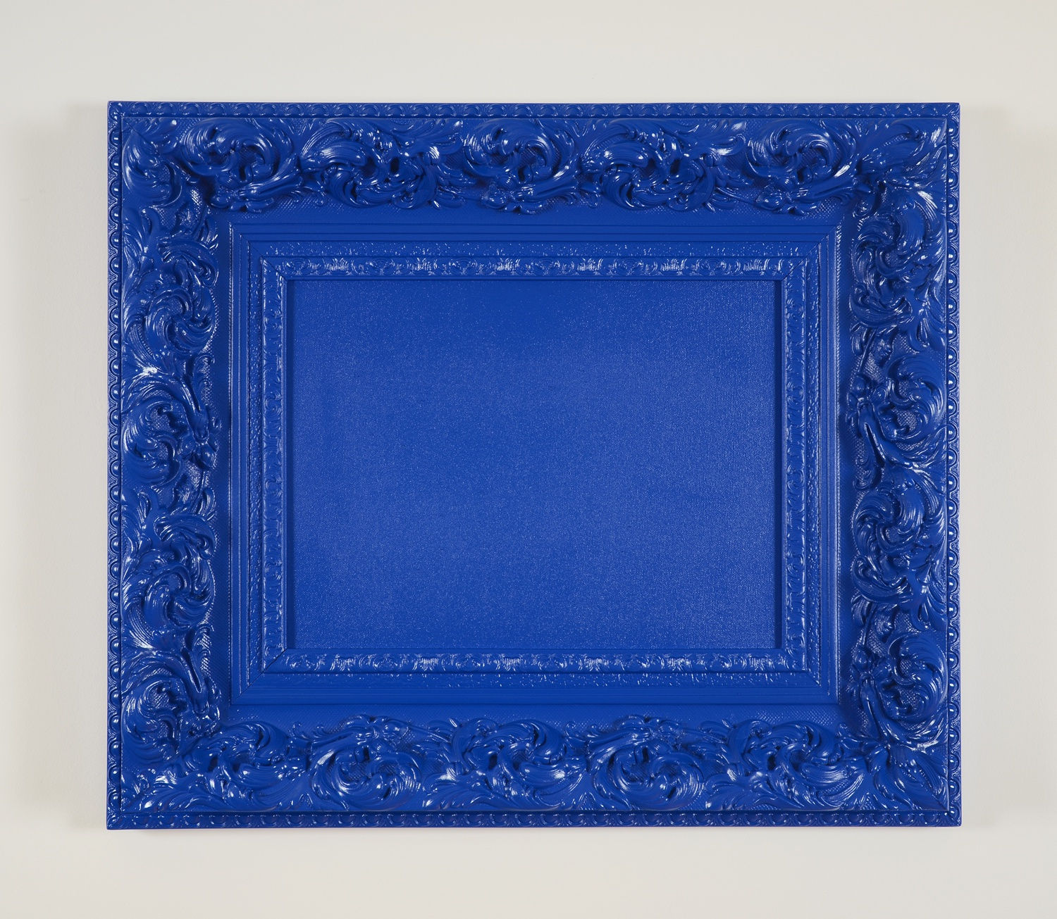 Vanitas (True Blue), 2014 Enamel spray paint on canvas and decorative frame