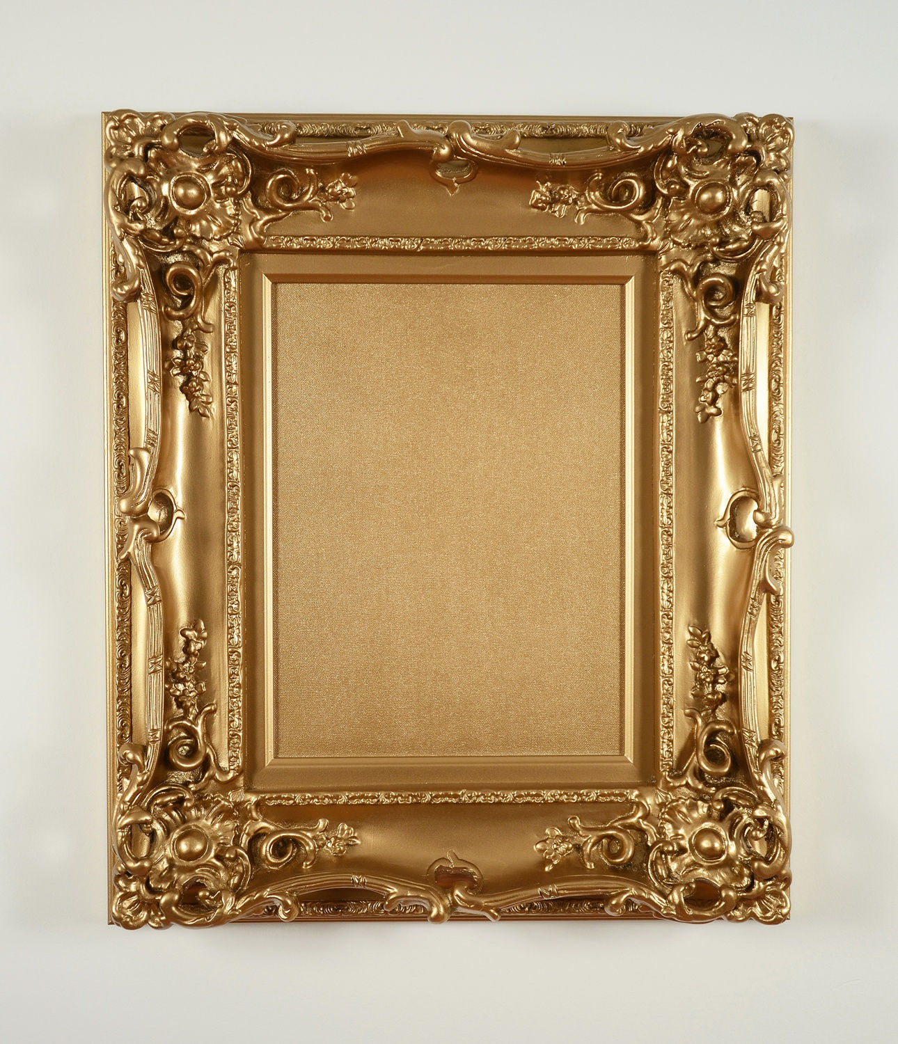Vanitas (Bright Gold), 2014 Enamel spray paint on canvas and decorative frame