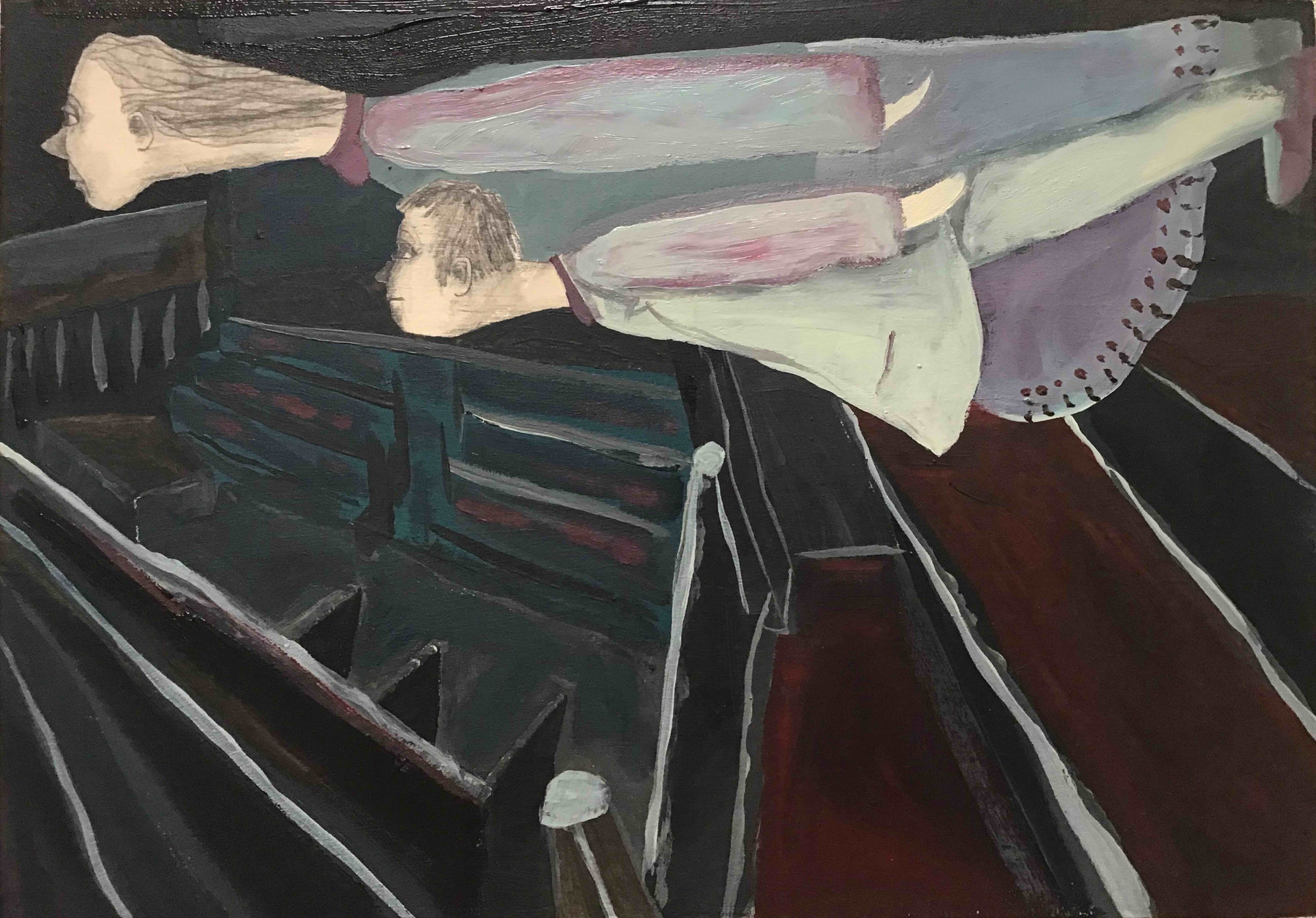 For the birds, 2019 signed graphite and acrylic on canvas