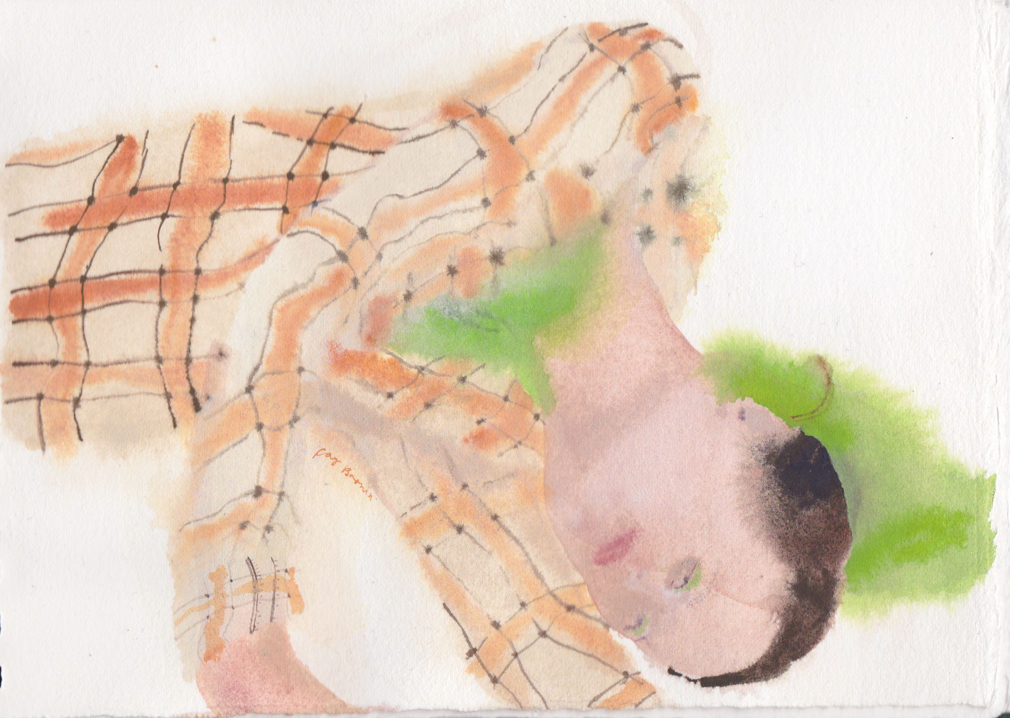 Resting, 2019 signed watercolour