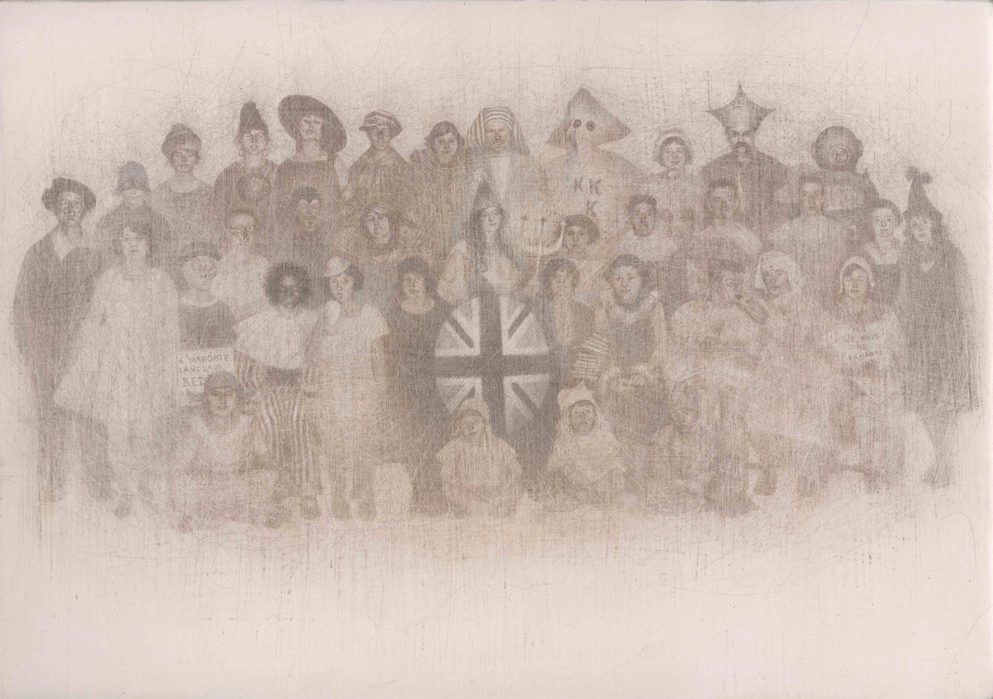 Empire Day, 2019 signed silver on gesso on board, original silverpoint drawing