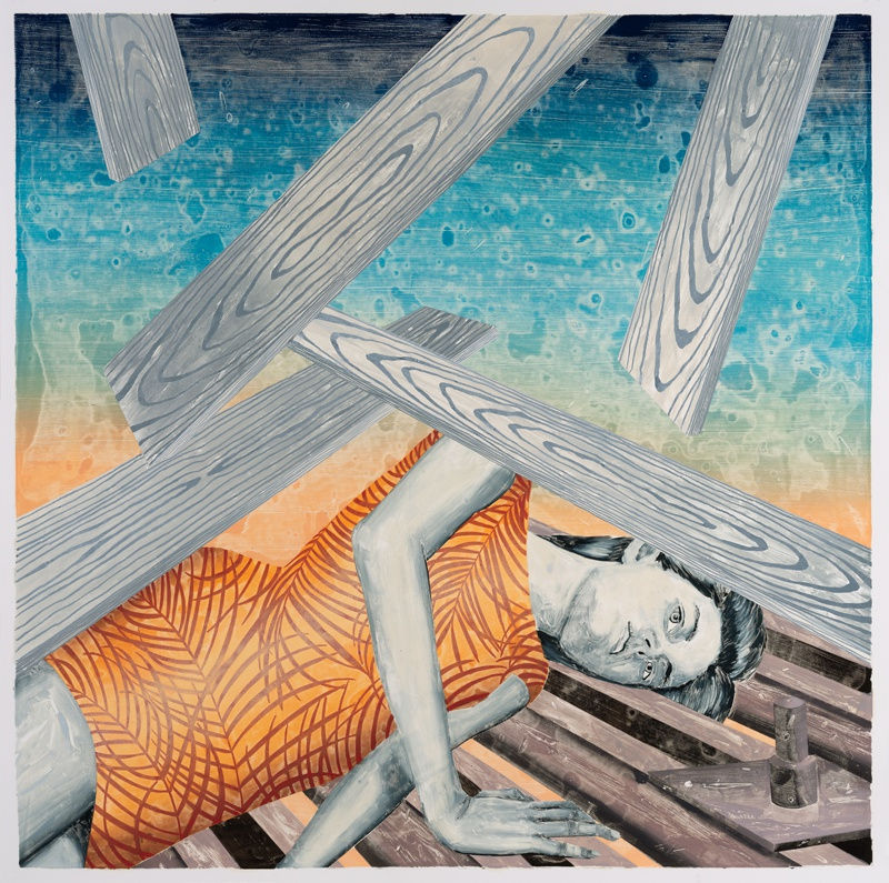 She thoughtlessly transformed her environment, her environment thoughtfully transformed her., 2019 Artwork is signed on the back Monotype, oil color and wax pastel on paper