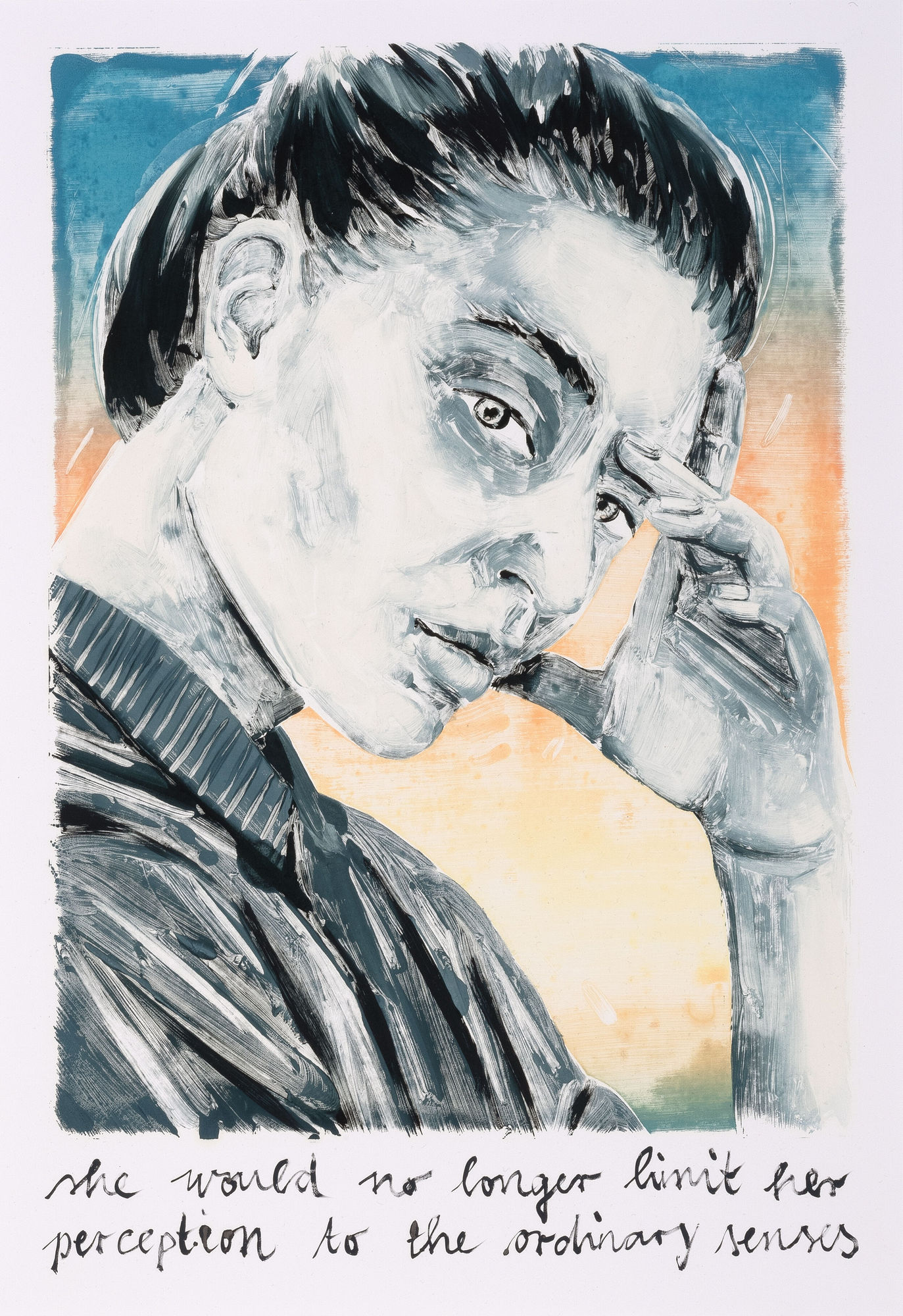 She would no longer limit her perception to the ordinary senses, 2019 Monotype, oil color on paper