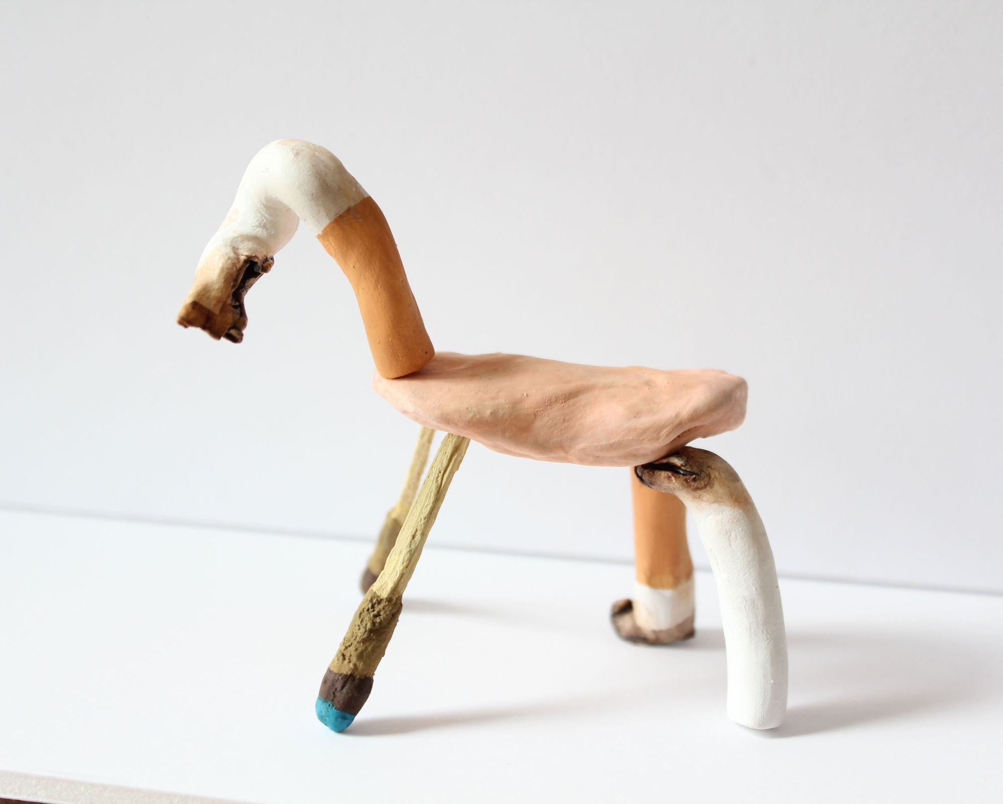 How brave is my horse I, 2019 Polymer clay, gouache, plaster