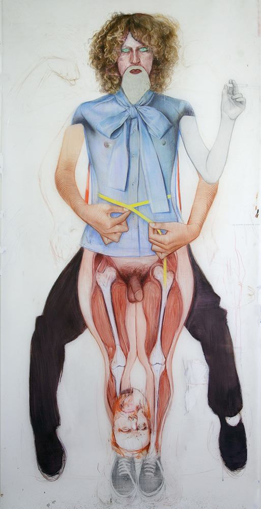 Bow Blouse, 2017 Watercolor pencil and crayon on mylar